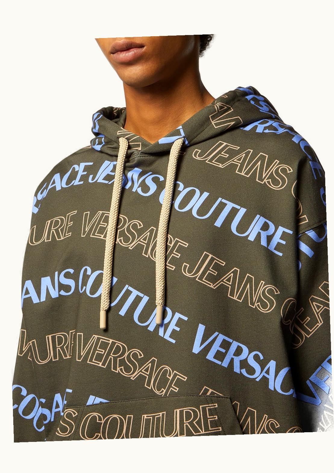 Versace Versace Logowave Loose-Fit Hoodie Green