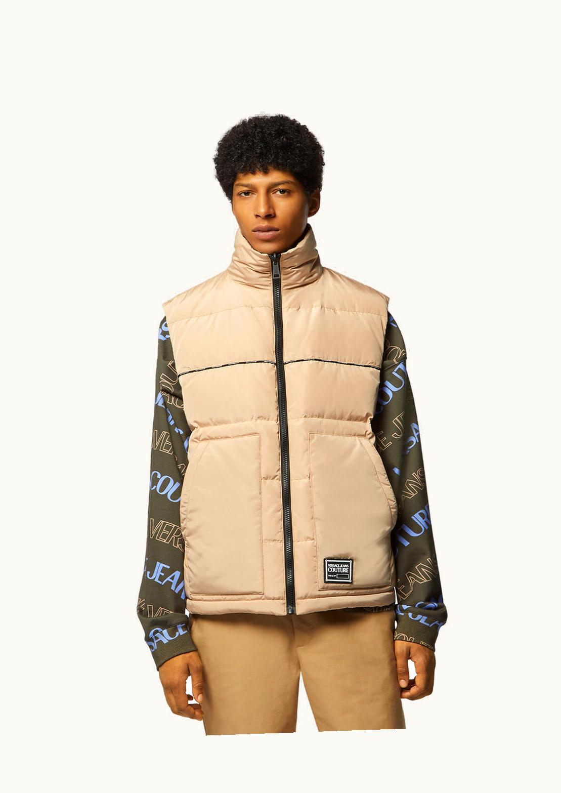Versace Versace Logowave Reversible Puffer Vest Green