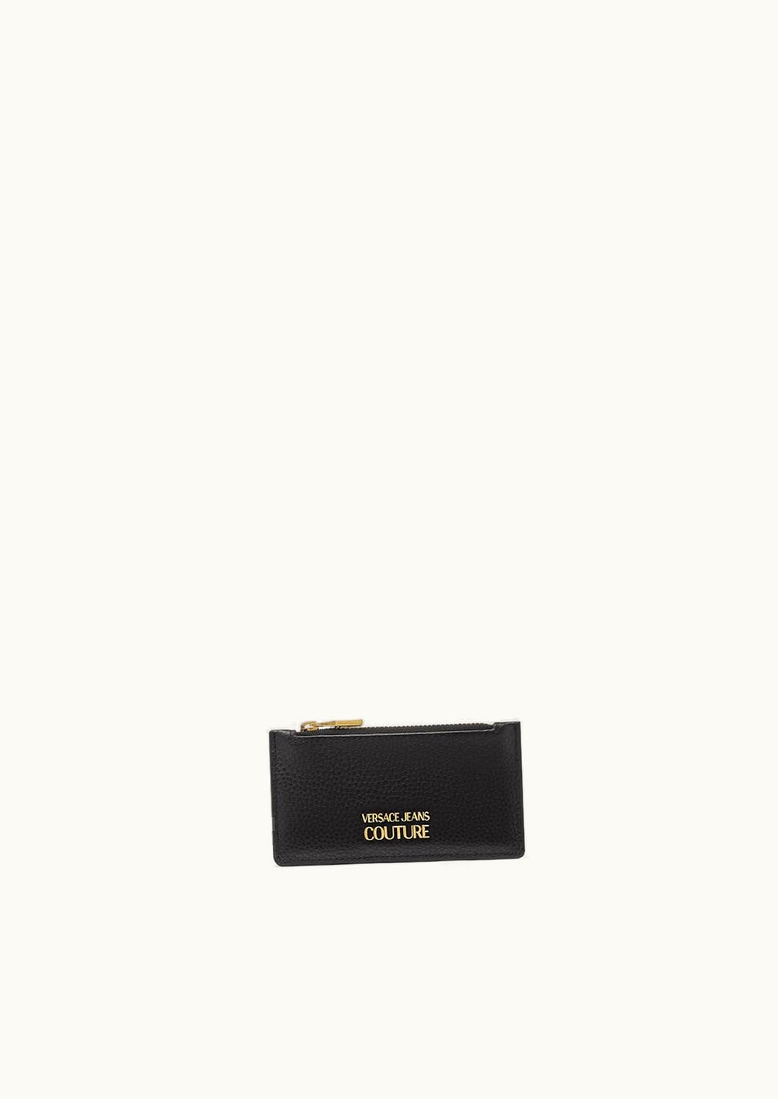 Versace Versace Logo Zip Card Holder Black, Print