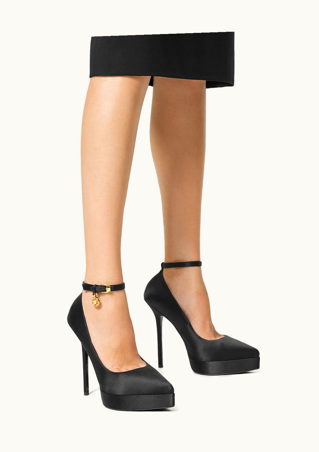Versace Versace Lycia Satin Platform Pumps Black, Gold