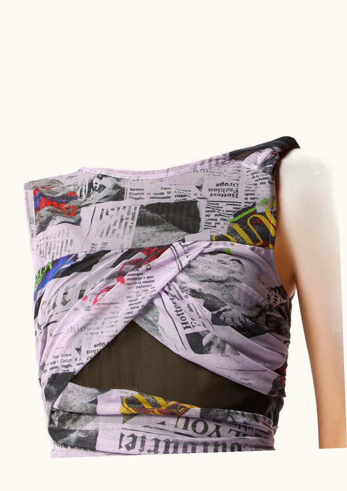 Versace Versace Magazine Draped Mini Dress Pink