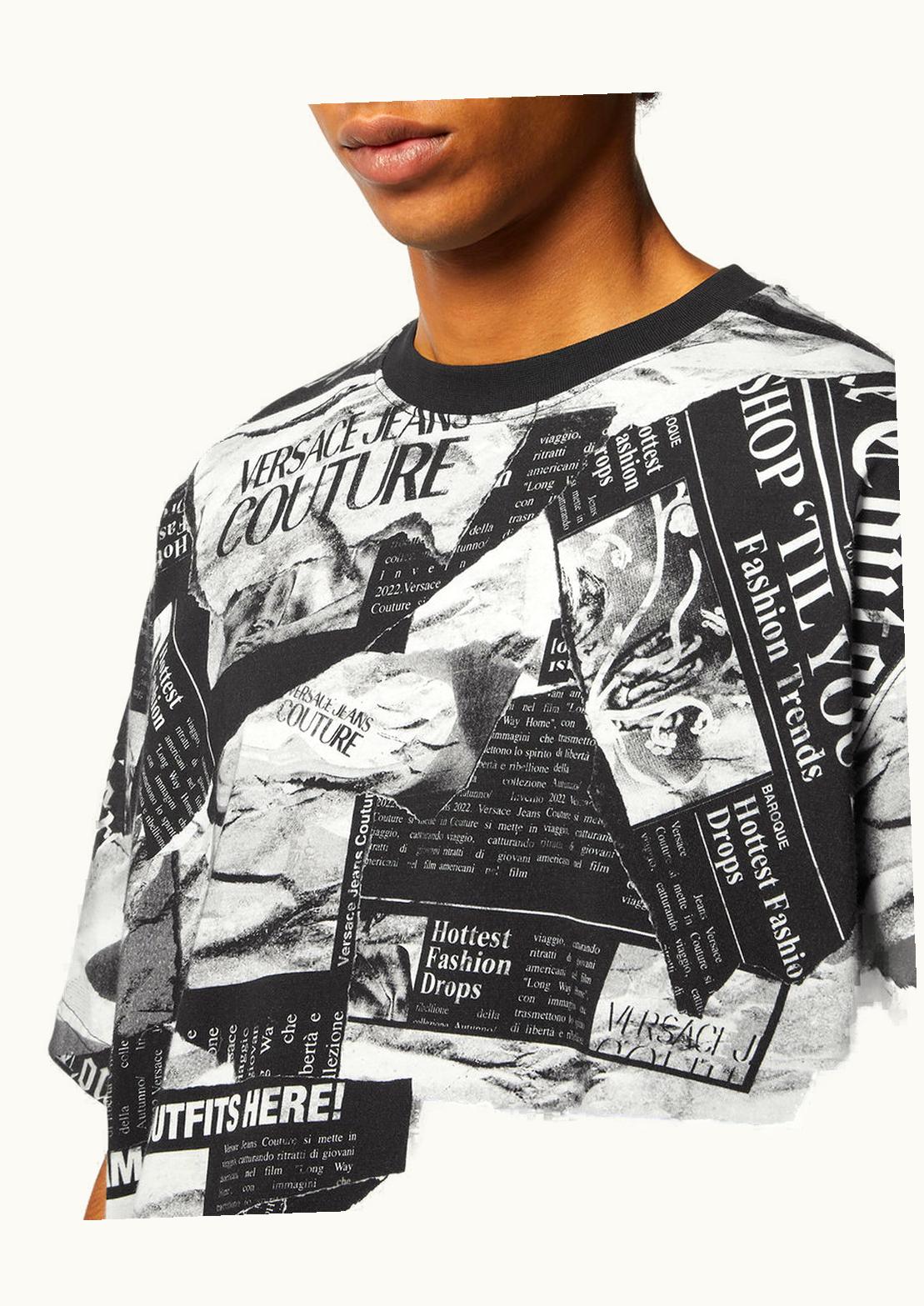 Versace Versace Magazine Loose-Fit T-Shirt Black, Print