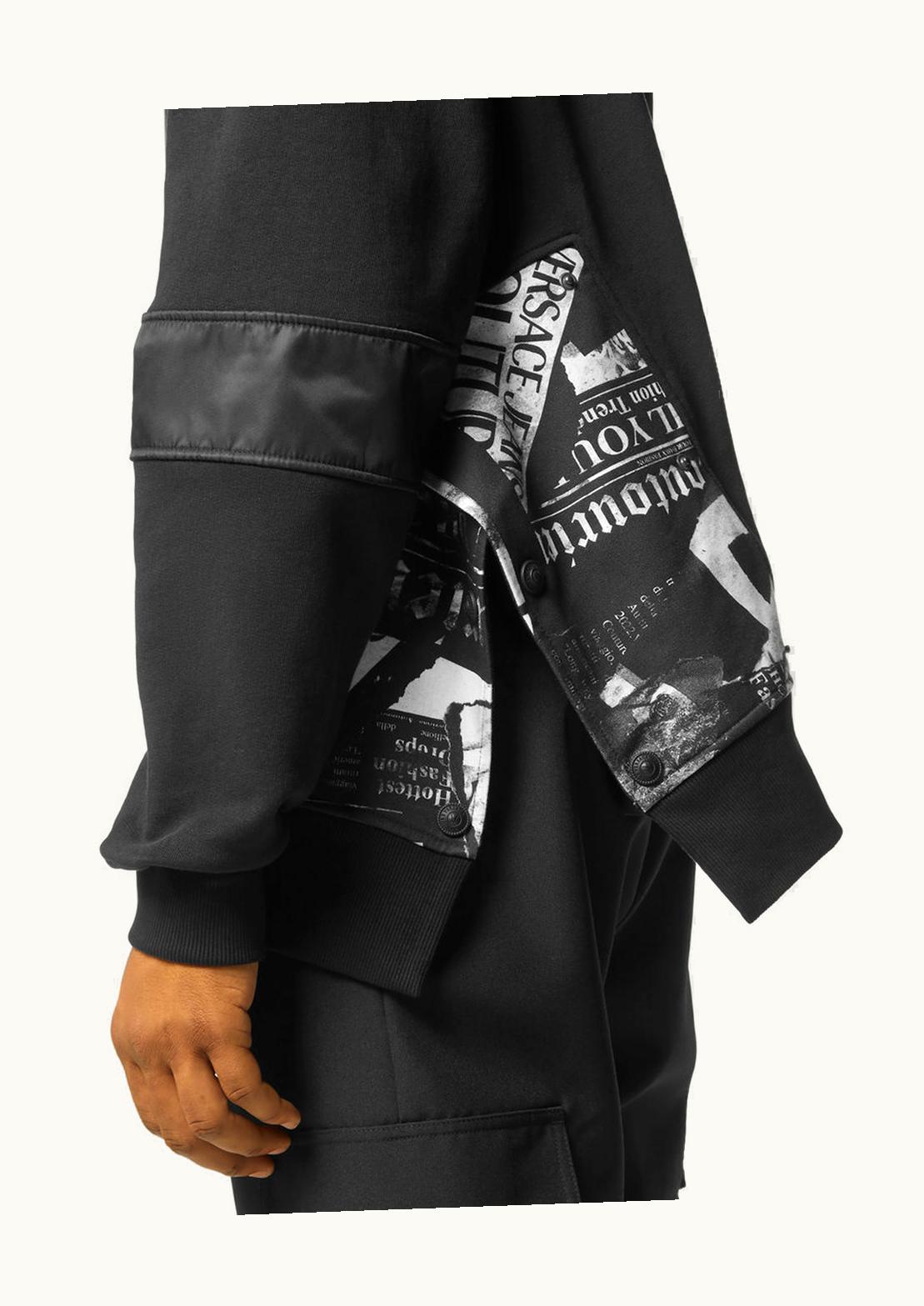 Versace Versace Magazine Relaxed-Fit Sweatshirt Cotton-Jersey Black