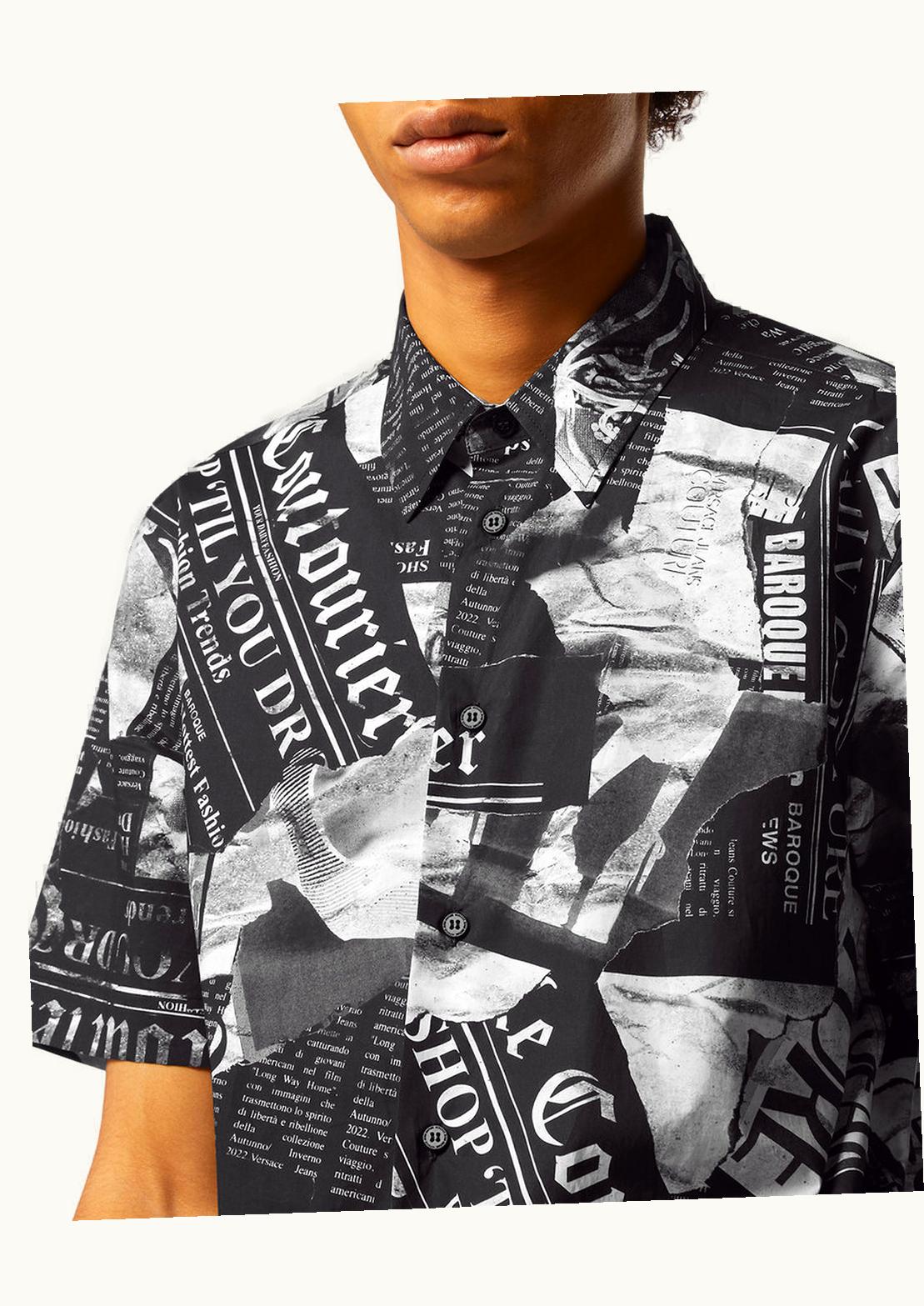 Versace Versace Magazine Short-Sleeved Shirt Black, Print