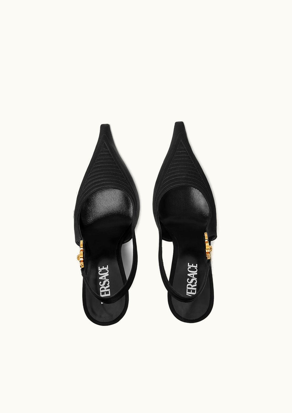 Versace Versace Medusa '95 Satin Corset Slingback Pumps Black Gold