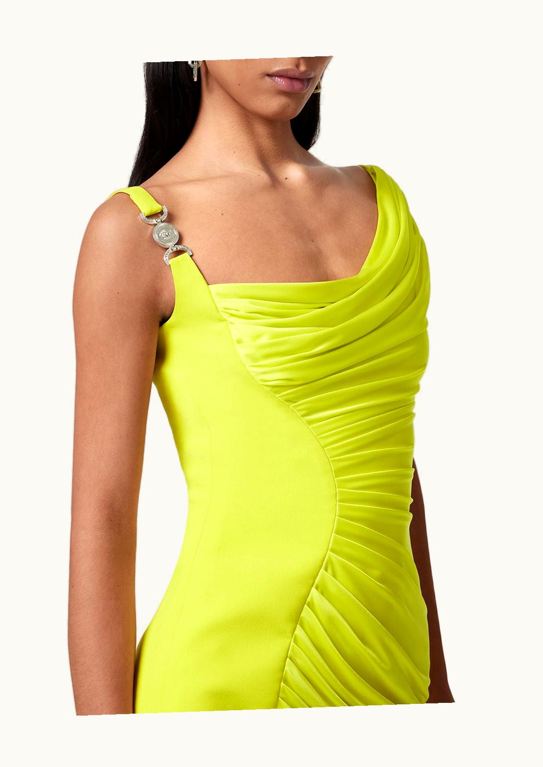 Versace Versace Medusa '95 Draped Mini Dress Yellow