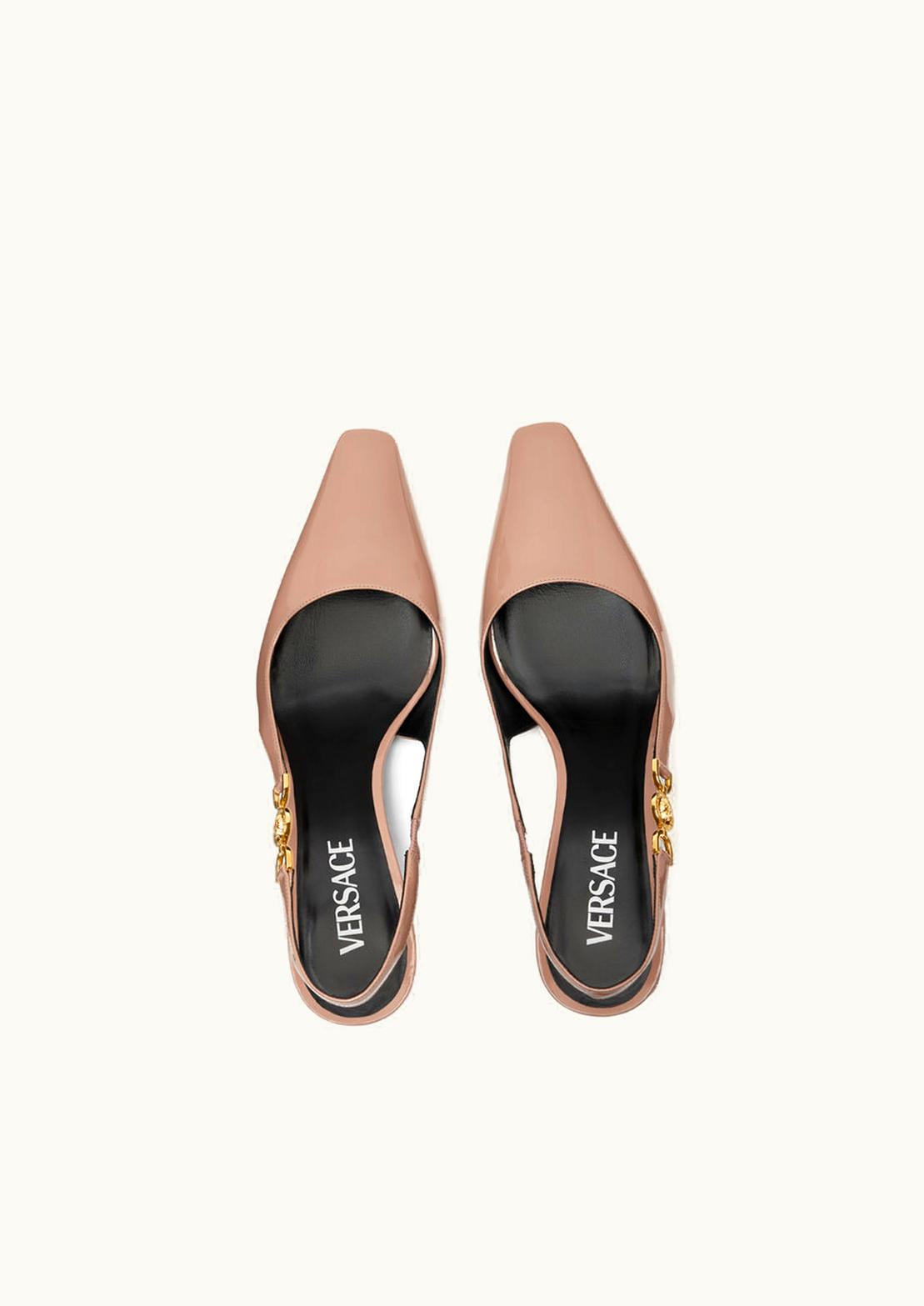 Versace Versace Medusa '95 Low Block Slingback Pumps Brown