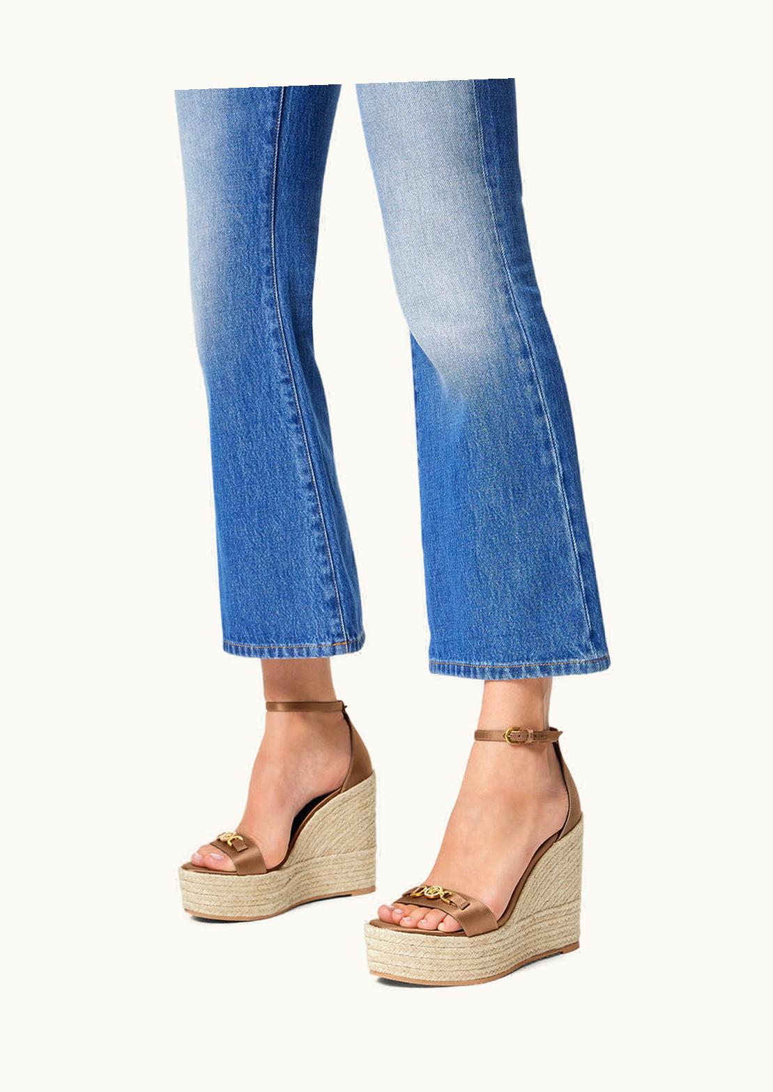 Versace Versace Medusa '95 Satin Wedge Sandals Beige