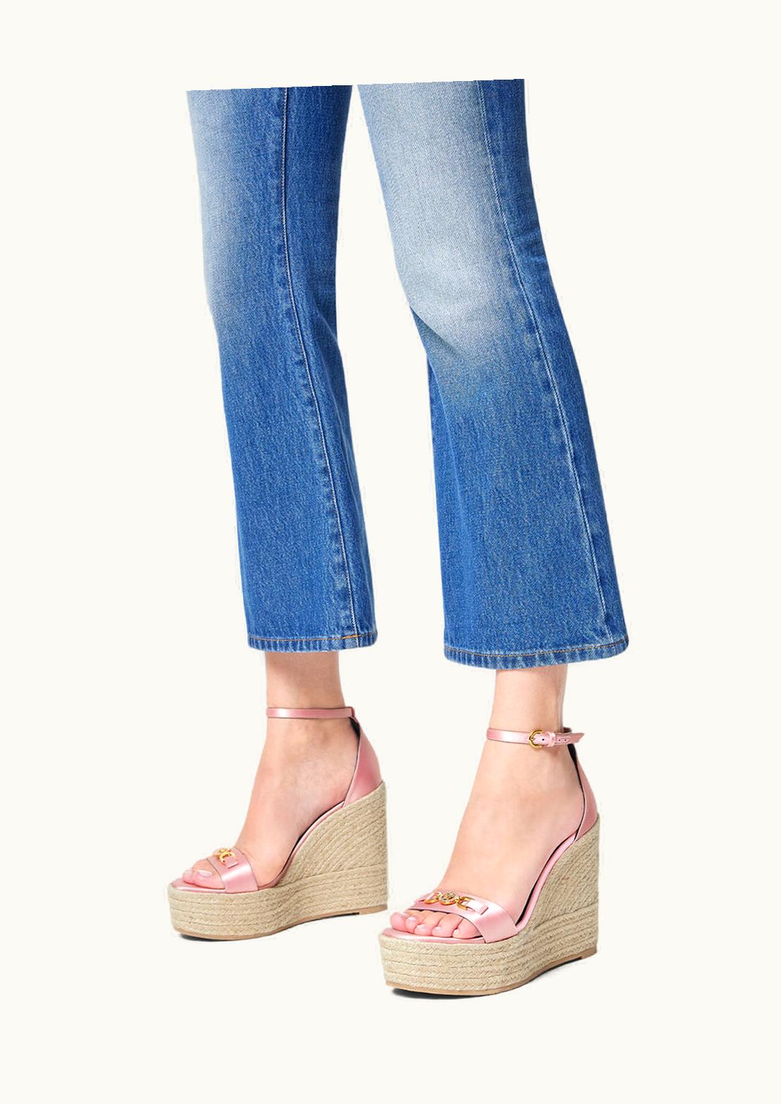 Versace Versace Medusa '95 Satin Wedge Sandals Pink