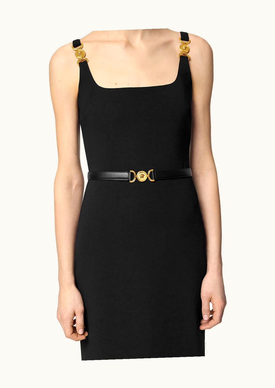 Versace Versace Medusa '95 Thin Leather Belt Black, Gold