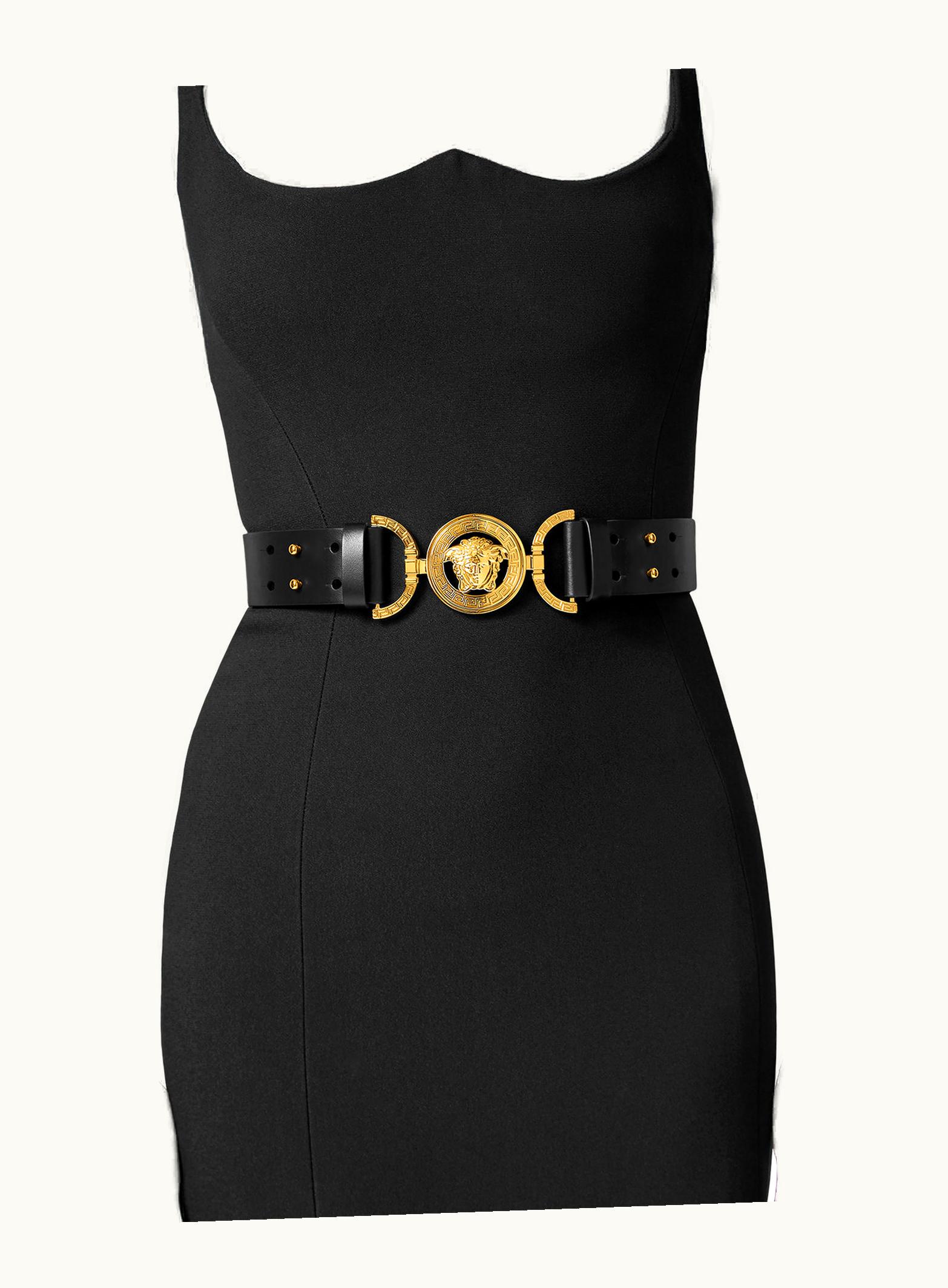 Versace Versace Medusa '95 Waist Leather Belt Black, Gold