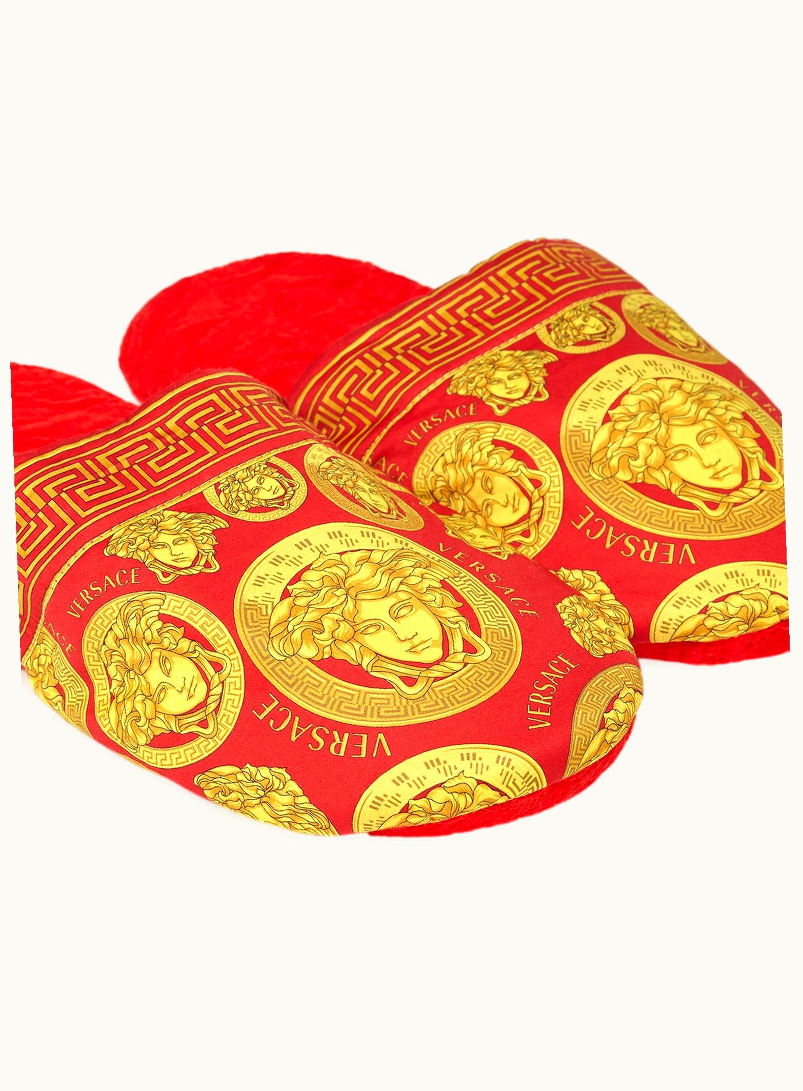 Versace Versace Medusa Amplified Luxury Cotton Slippers Black