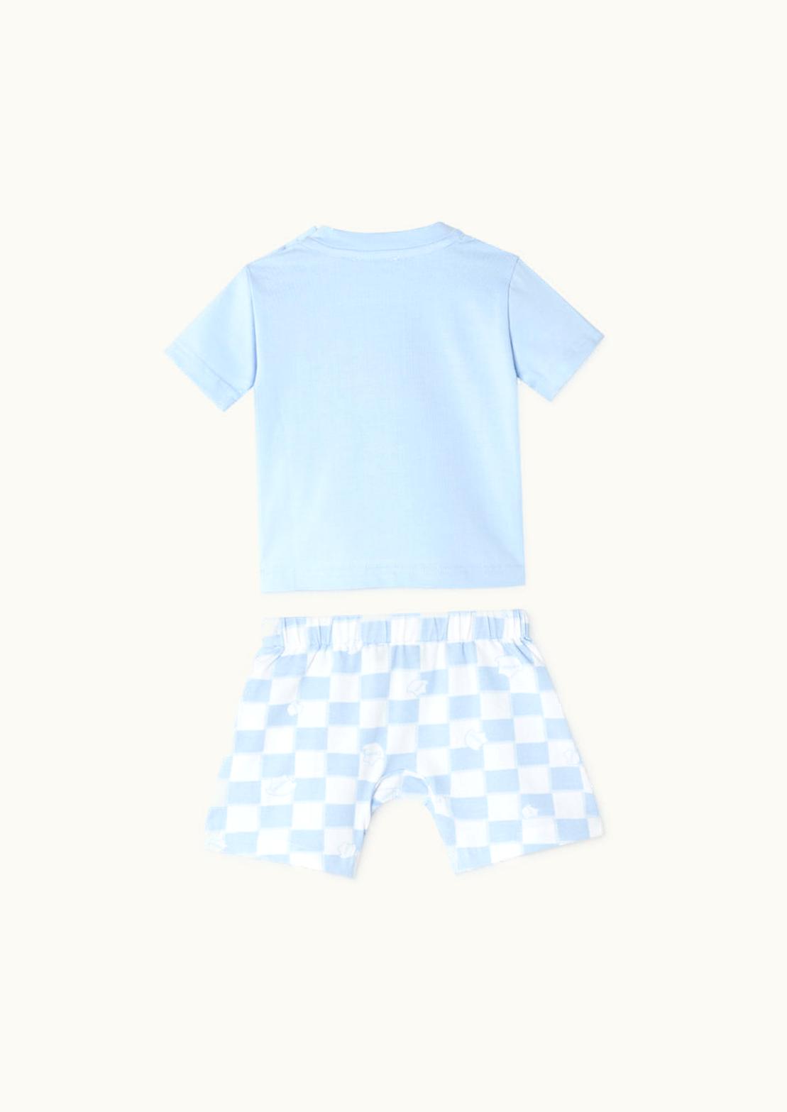 Versace Versace Medusa Kids Jersey Set Blue Checkerboard