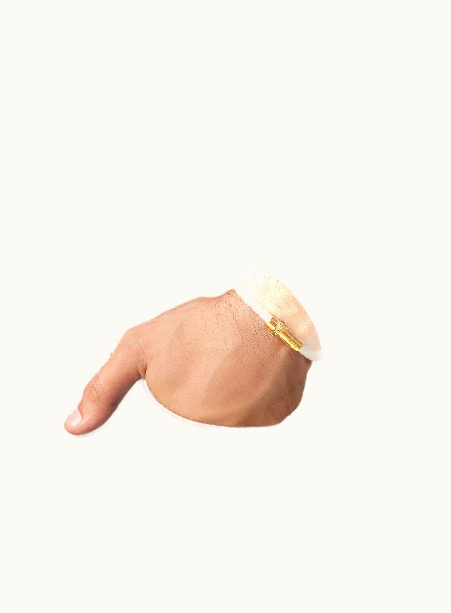 Versace Versace Medusa Braided Leather Bracelet Black, Gold