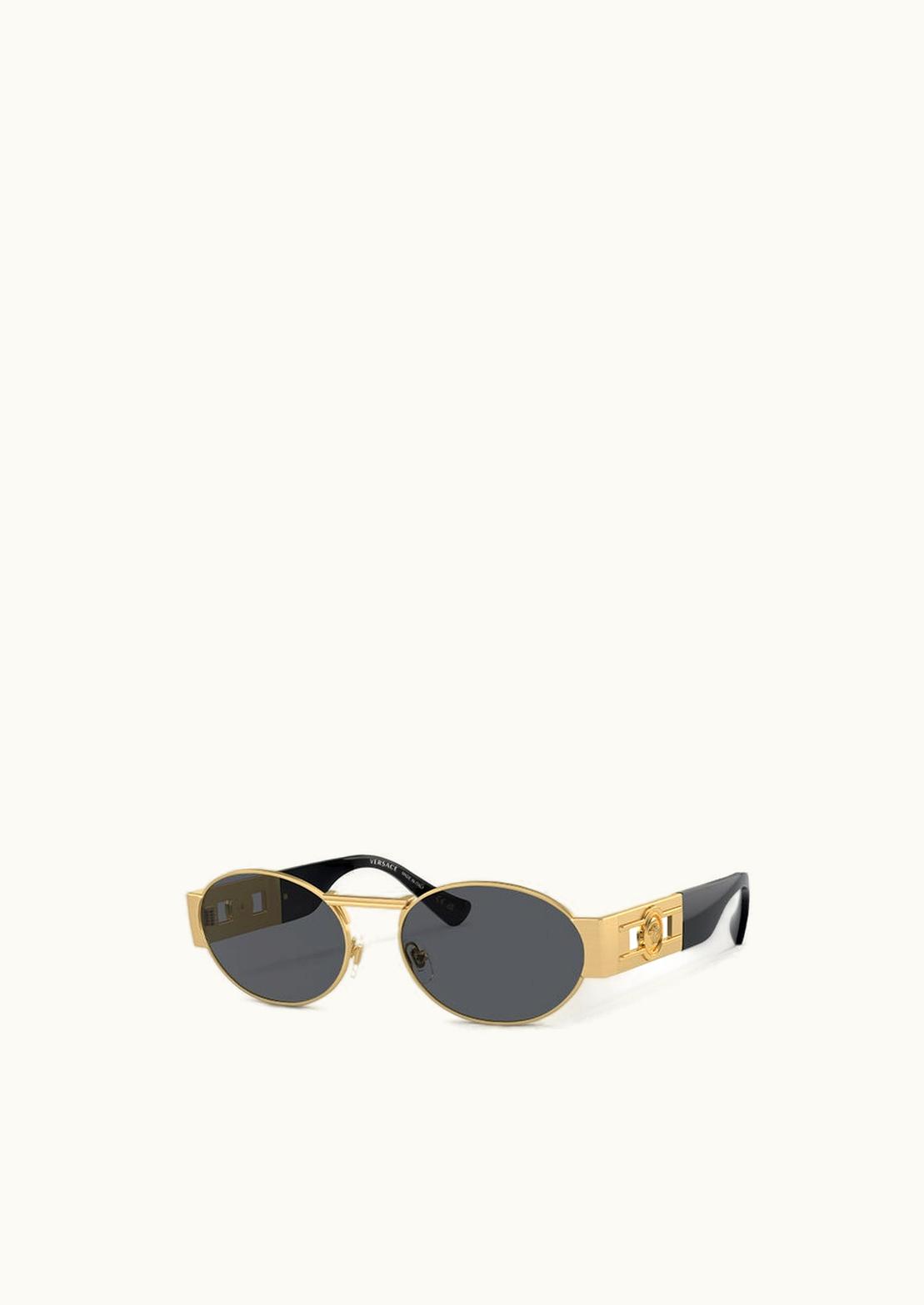 Versace Versace Medusa Deco Oval Sunglasses Black, Gold