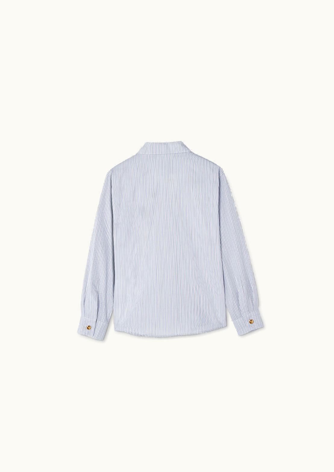 Versace Versace Medusa Embroidery Striped Kids Shirt Blue