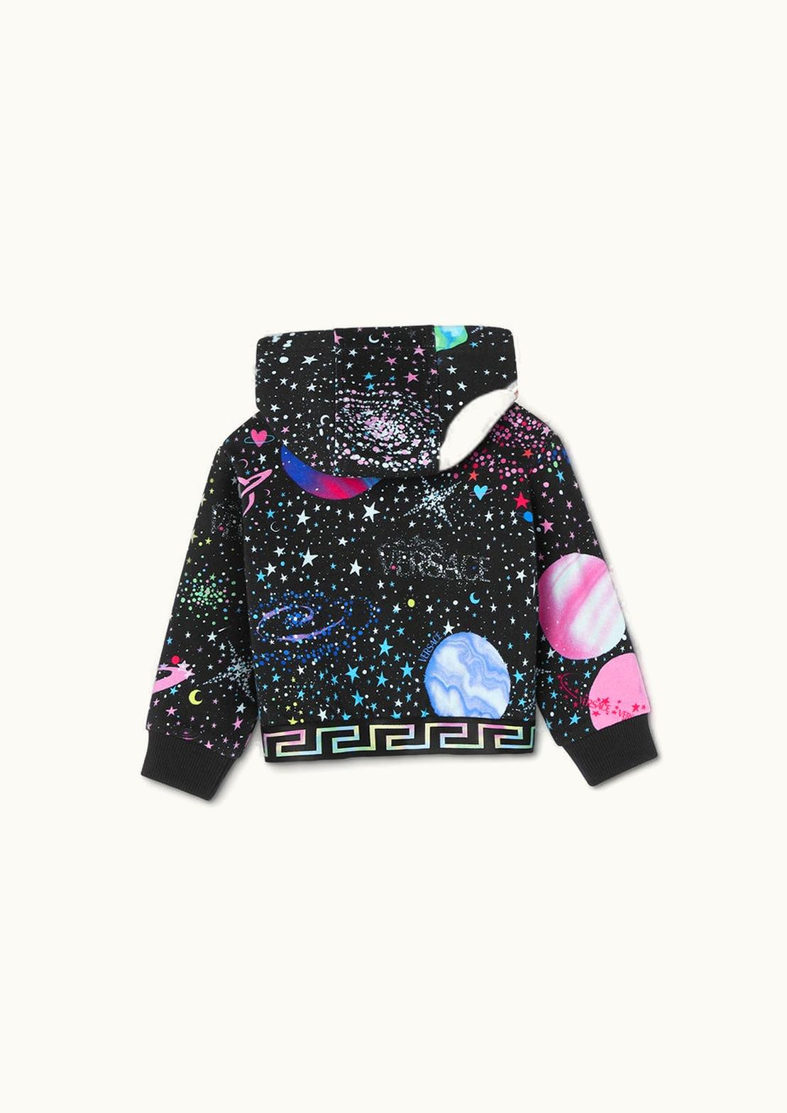 Versace Versace Galaxy Medusa Baby Hoodie Zip-Up Cotton Jersey Print Blue
