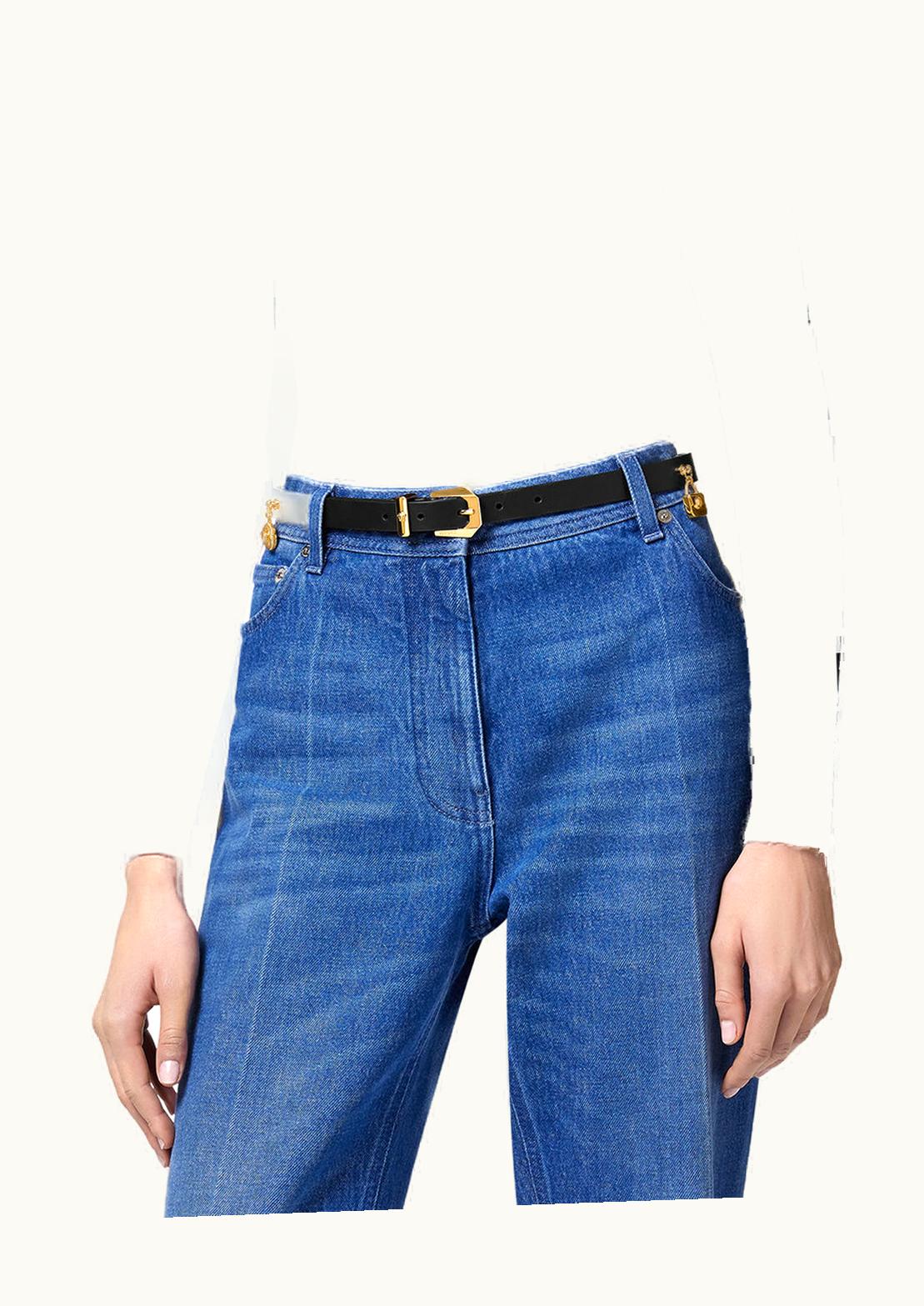 Versace Versace Medusa Heritage Charms Leather Belt Black, Gold