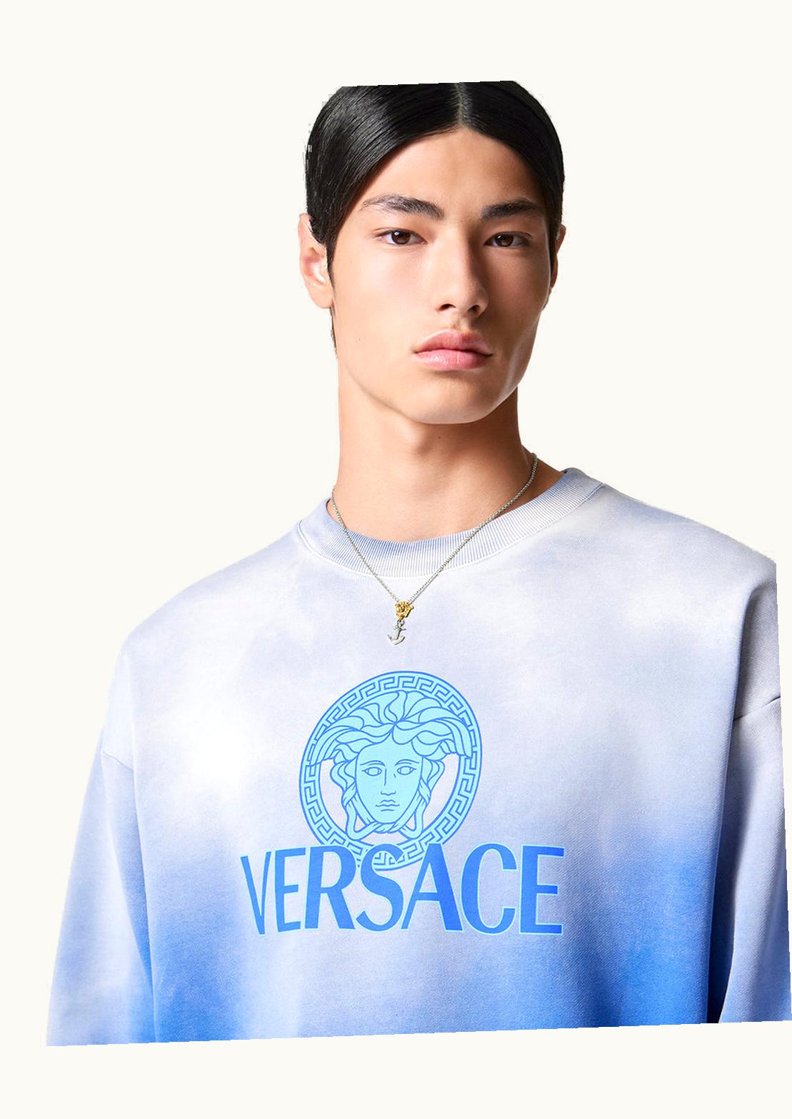 Versace Versace Medusa Logo Gradient Sweatshirt Blue
