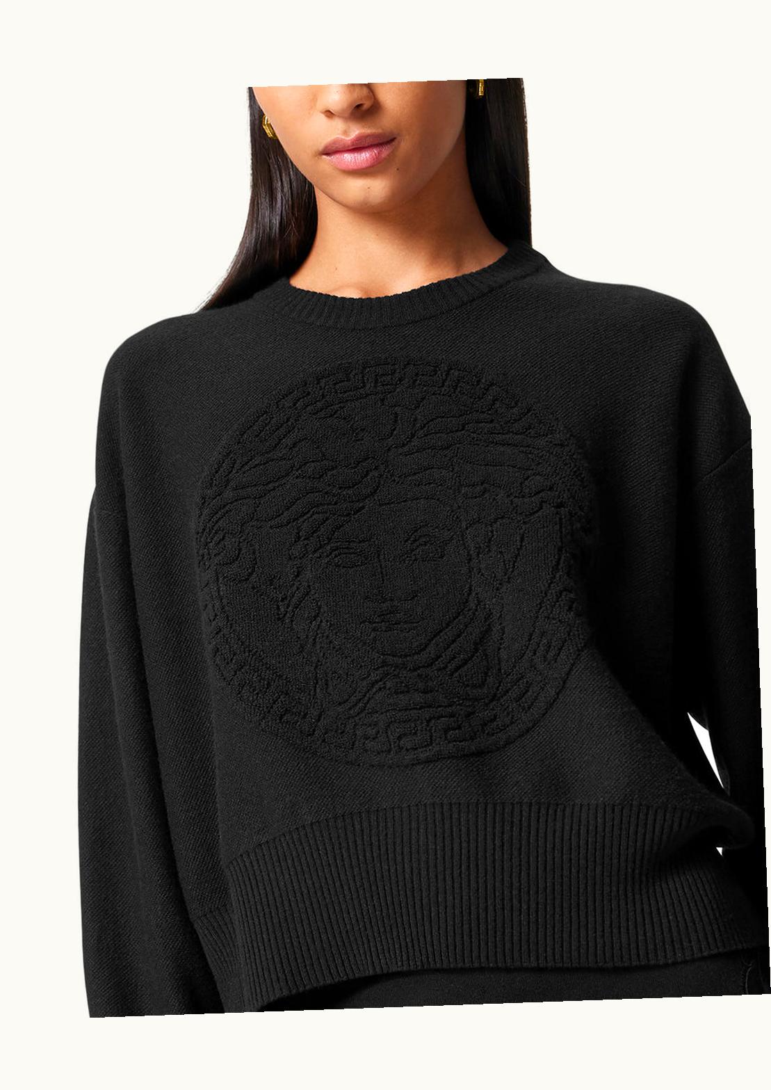 Versace Versace Medusa Wool-Blend Knit Towel Jumper Black