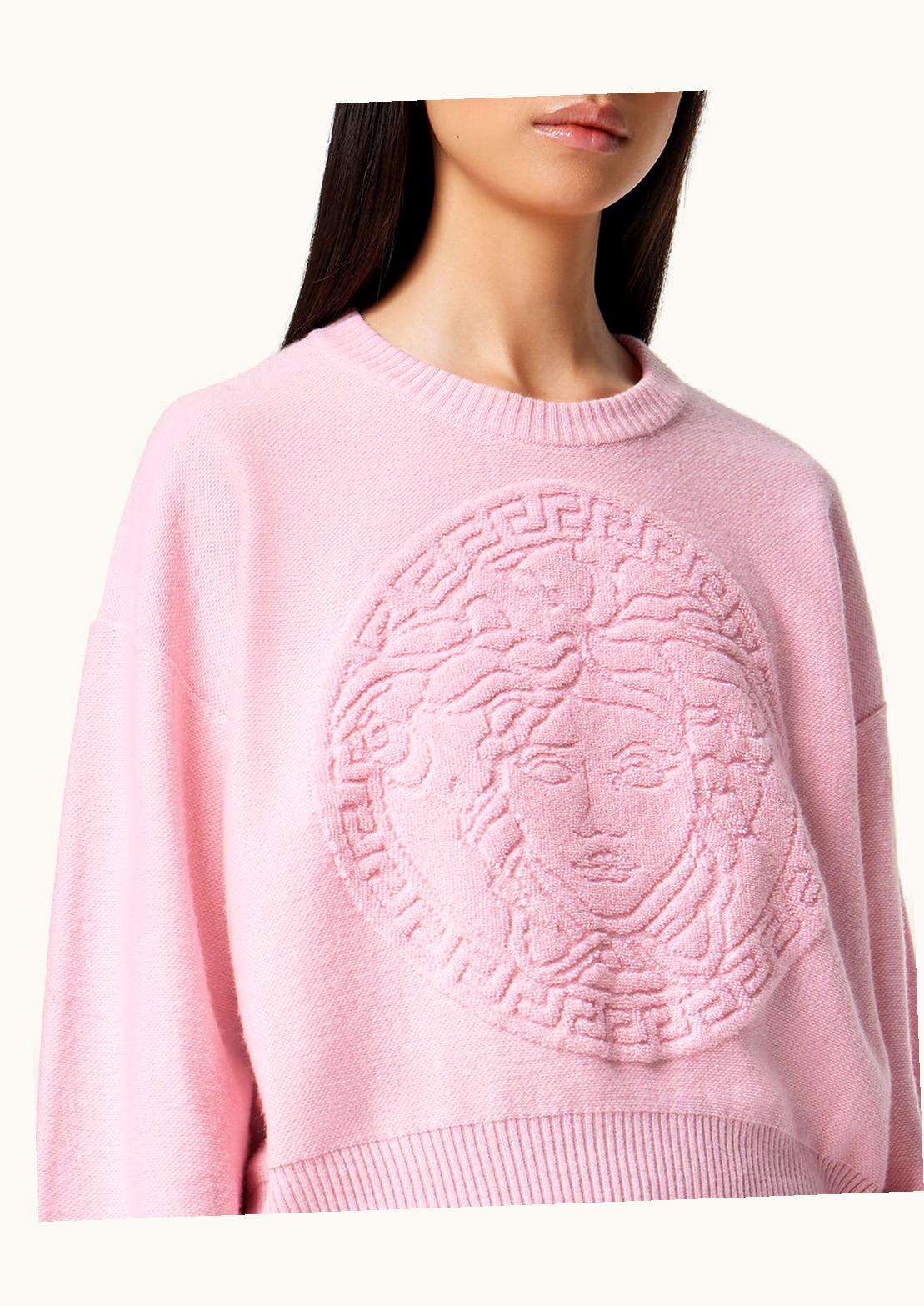 Versace Versace Medusa Wool-Blend Knit Towel Jumper Pink