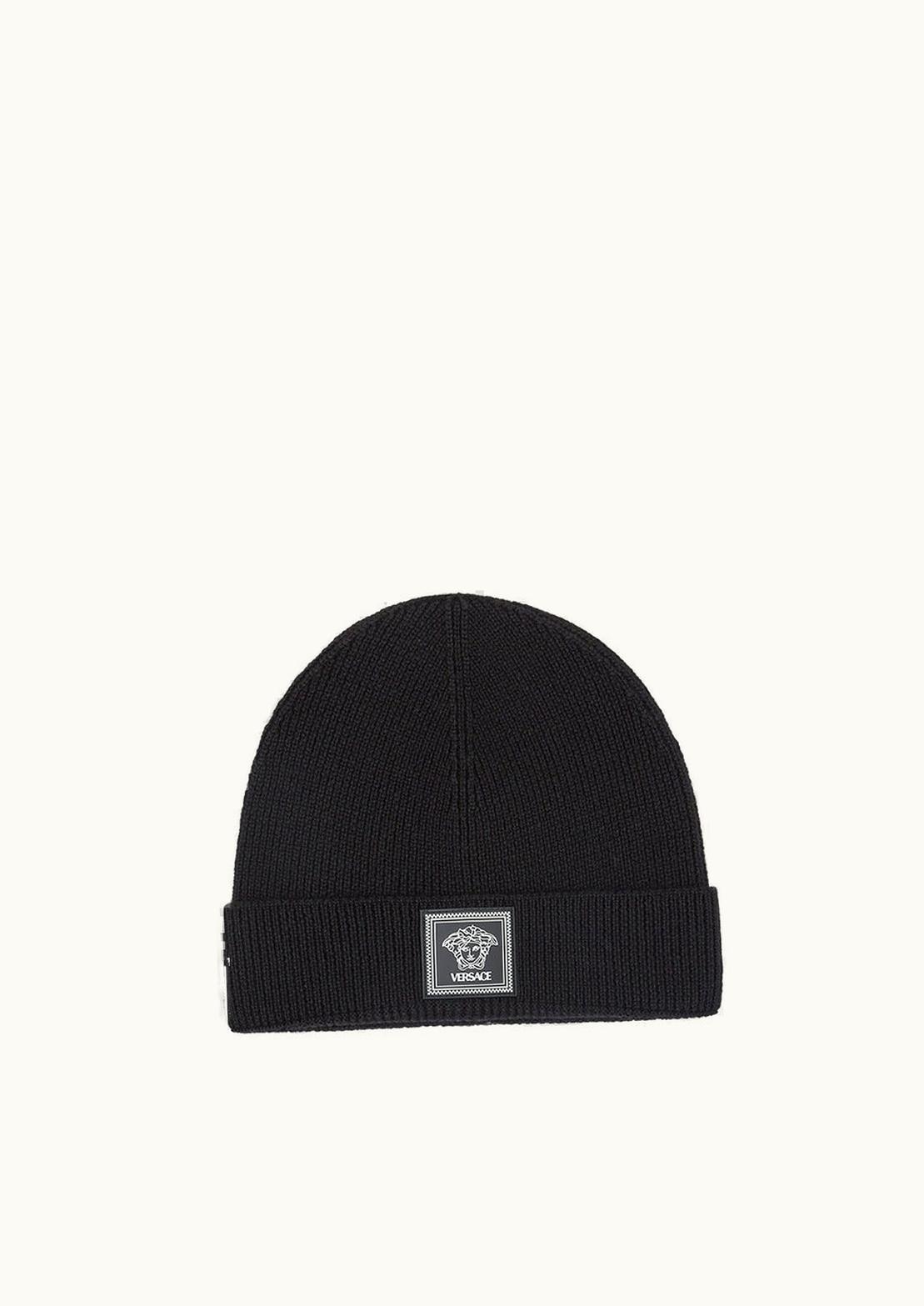 Versace Versace Medusa Wool Ribbed Beanie Black