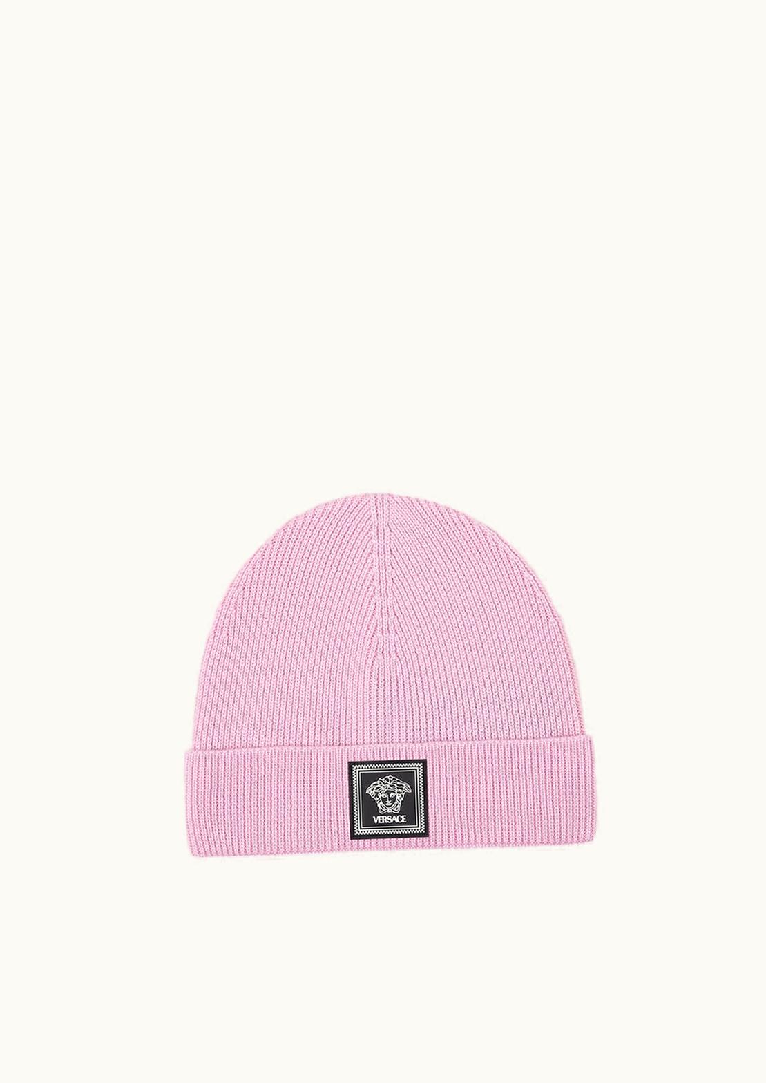 Versace Versace Medusa Wool Ribbed Beanie Pink