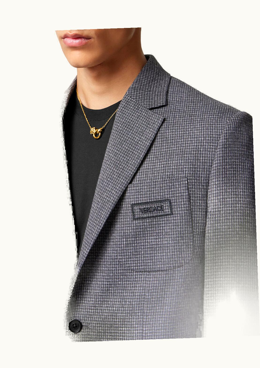 Versace Versace Mouliné Wool Single-Breasted Blazer Gray