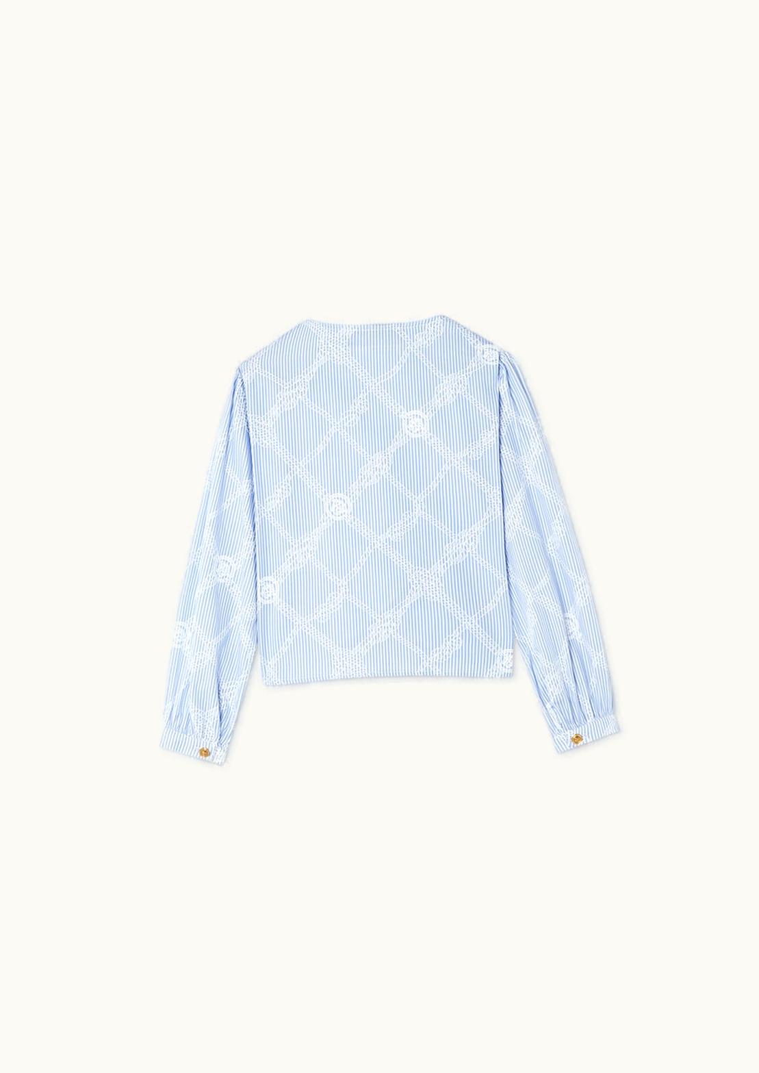 Versace Versace Nautical Medusa Kids Wrap Shirt Blue, Print