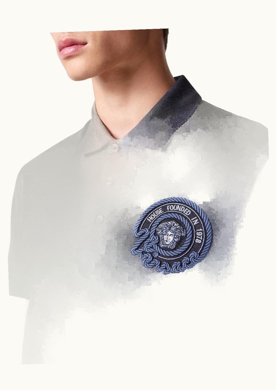 Versace Versace Nautical Medusa Polo Shirt Gray, Print