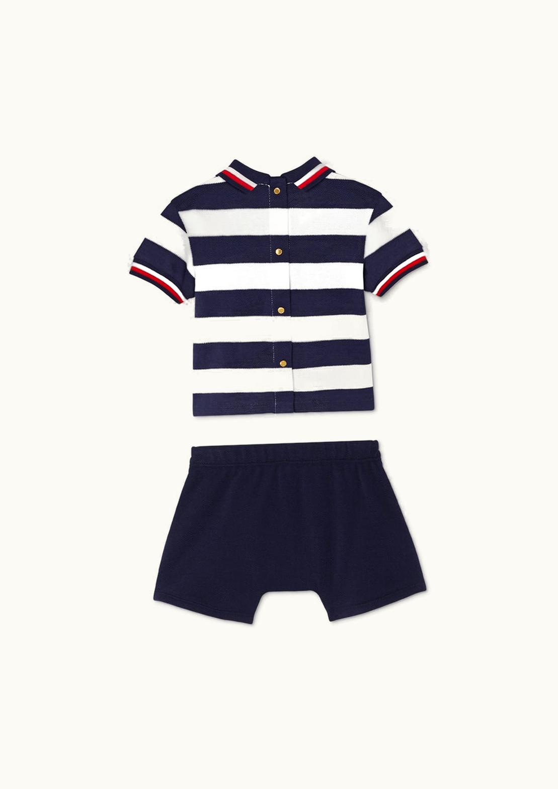 Versace Versace Nautical Stripe Baby Polo Set