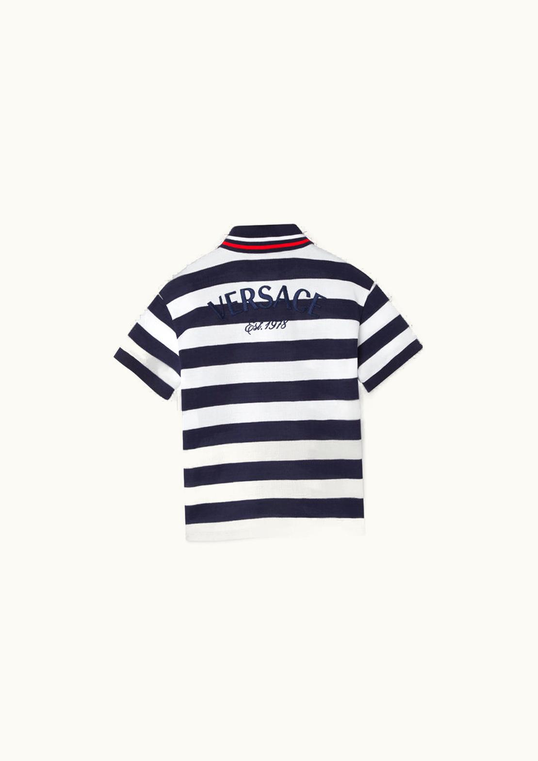 Versace Versace Nautical Stripe Kids Polo Shirt Blue