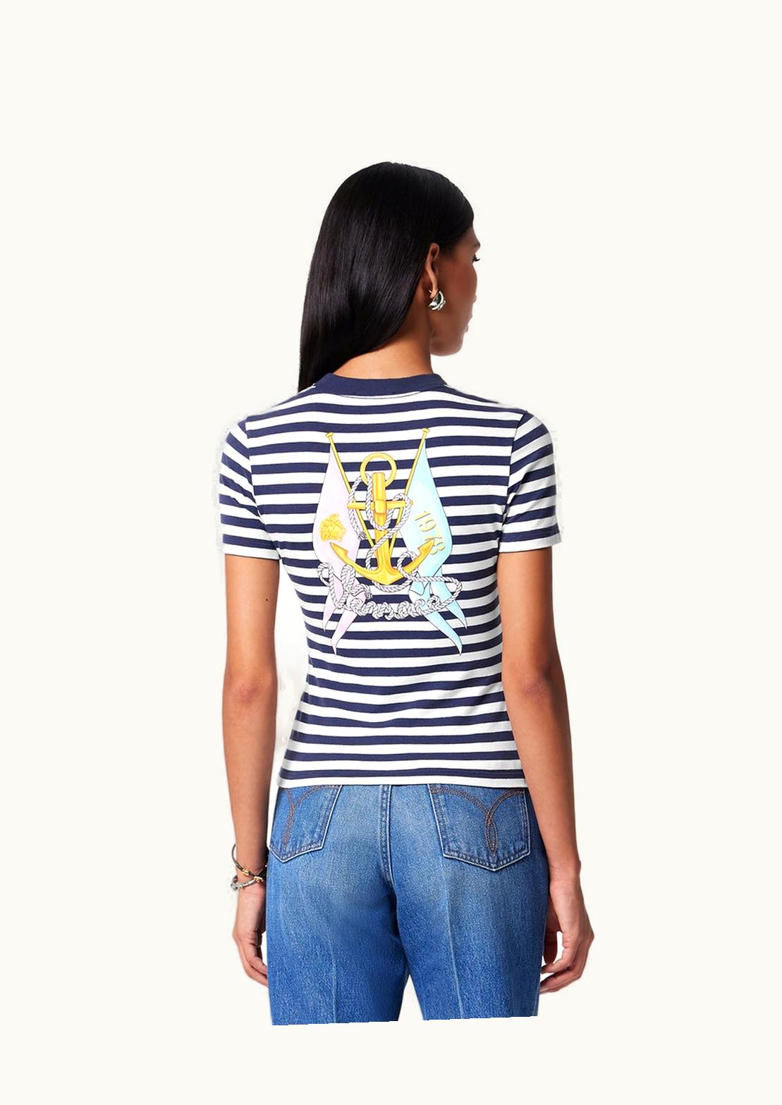 Versace Versace Nautical Stripe T-Shirt Blue, White