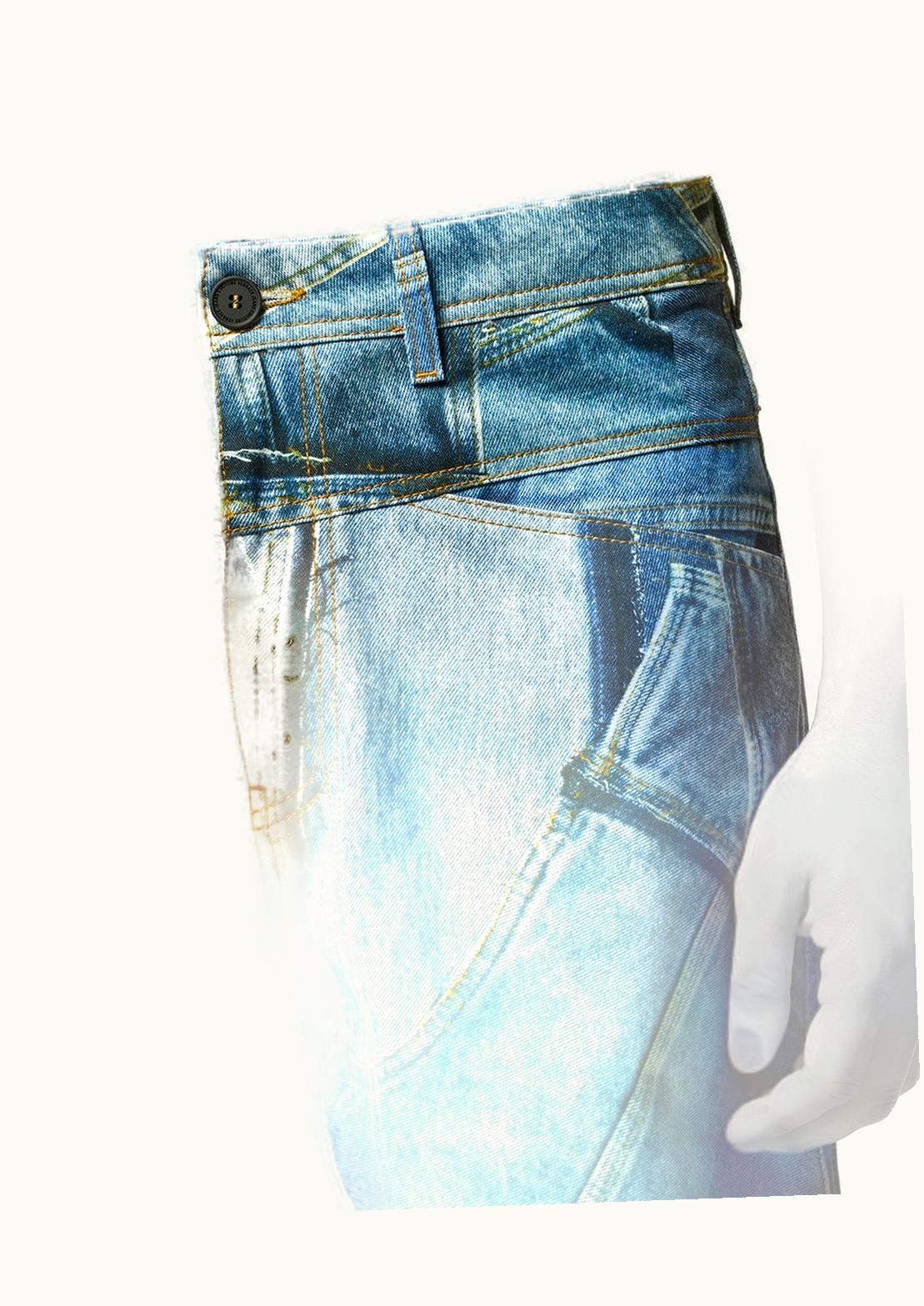 Versace Versace Patchwork Denim Bermuda Shorts Blue, Print