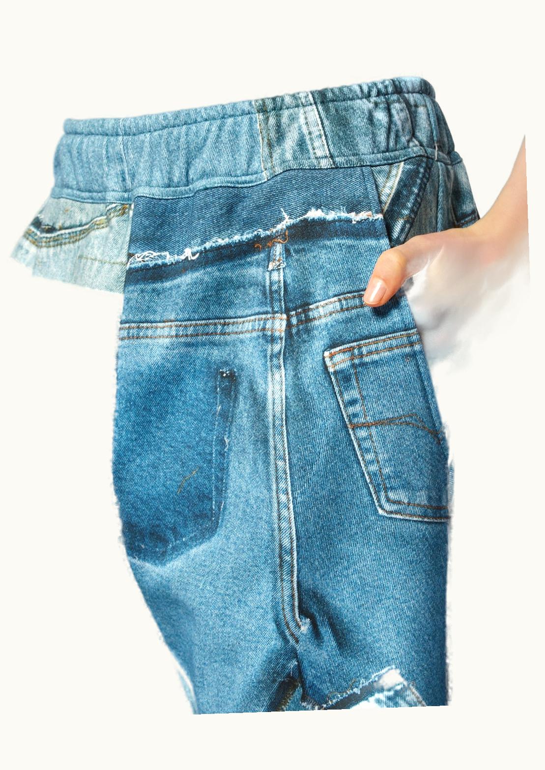 Versace Versace Patchwork Denim Sweatpants Blue, Print