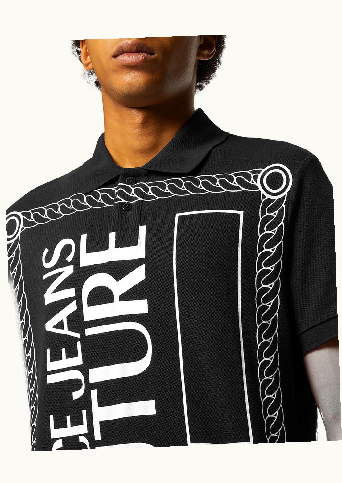 Versace Versace Piece Number Logo Polo Shirt Black, Print