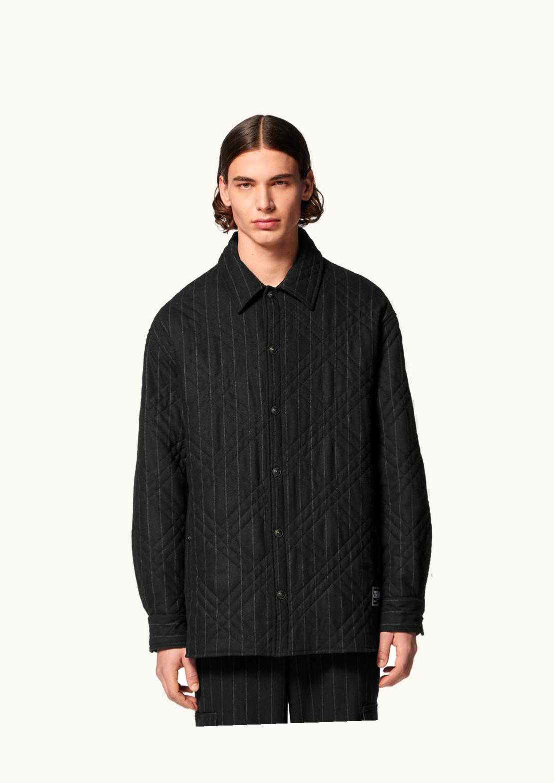 Versace Versace Pinstriped Blouson Jacket Black, Print