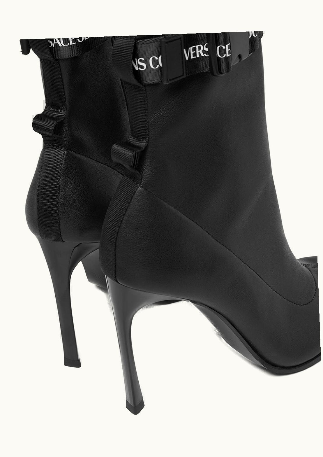 Versace Versace Sadie Logo Strap Ankle Boots Black