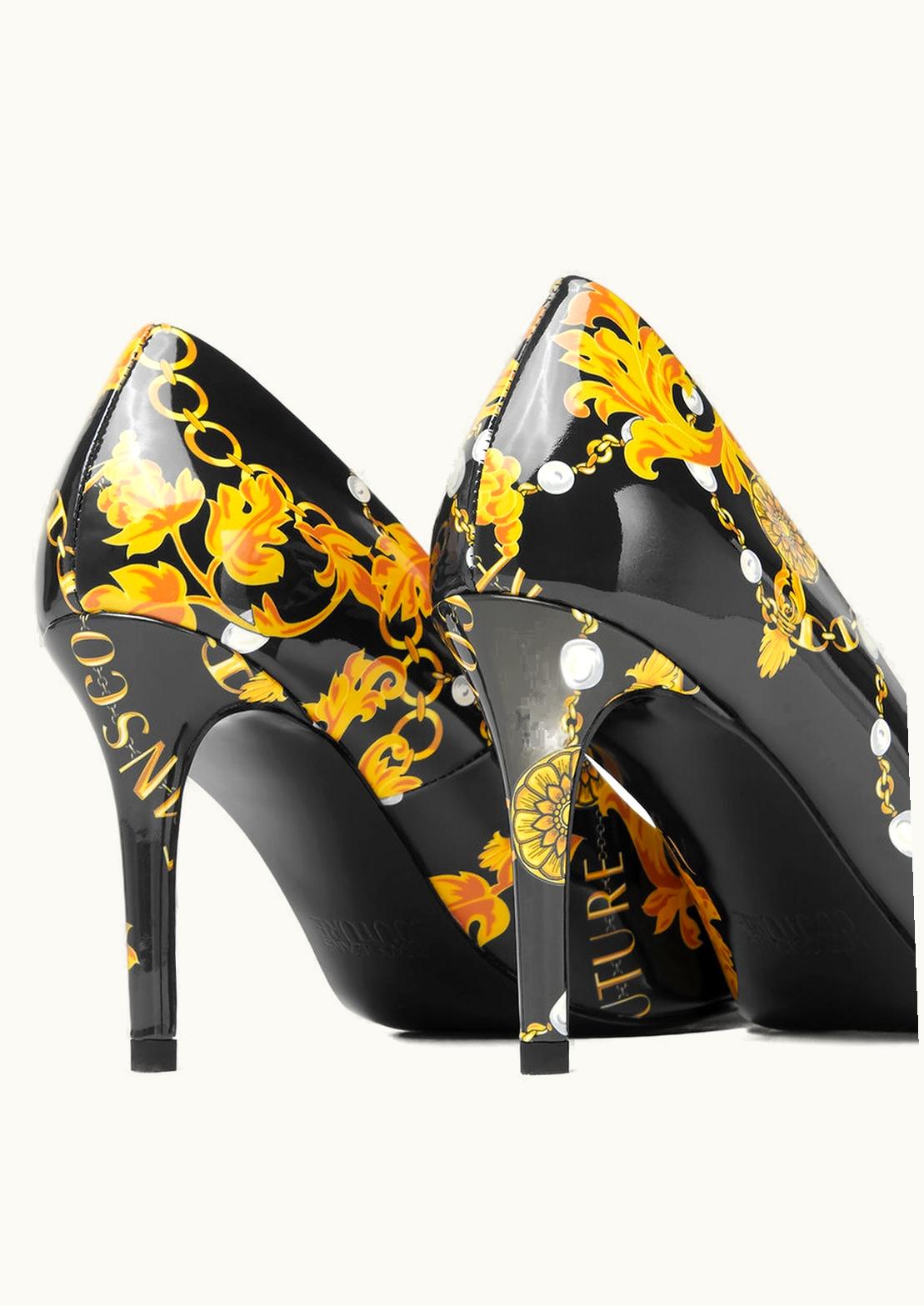 Versace Versace Scarlett Logo Couture Mid Pumps Black, Gold