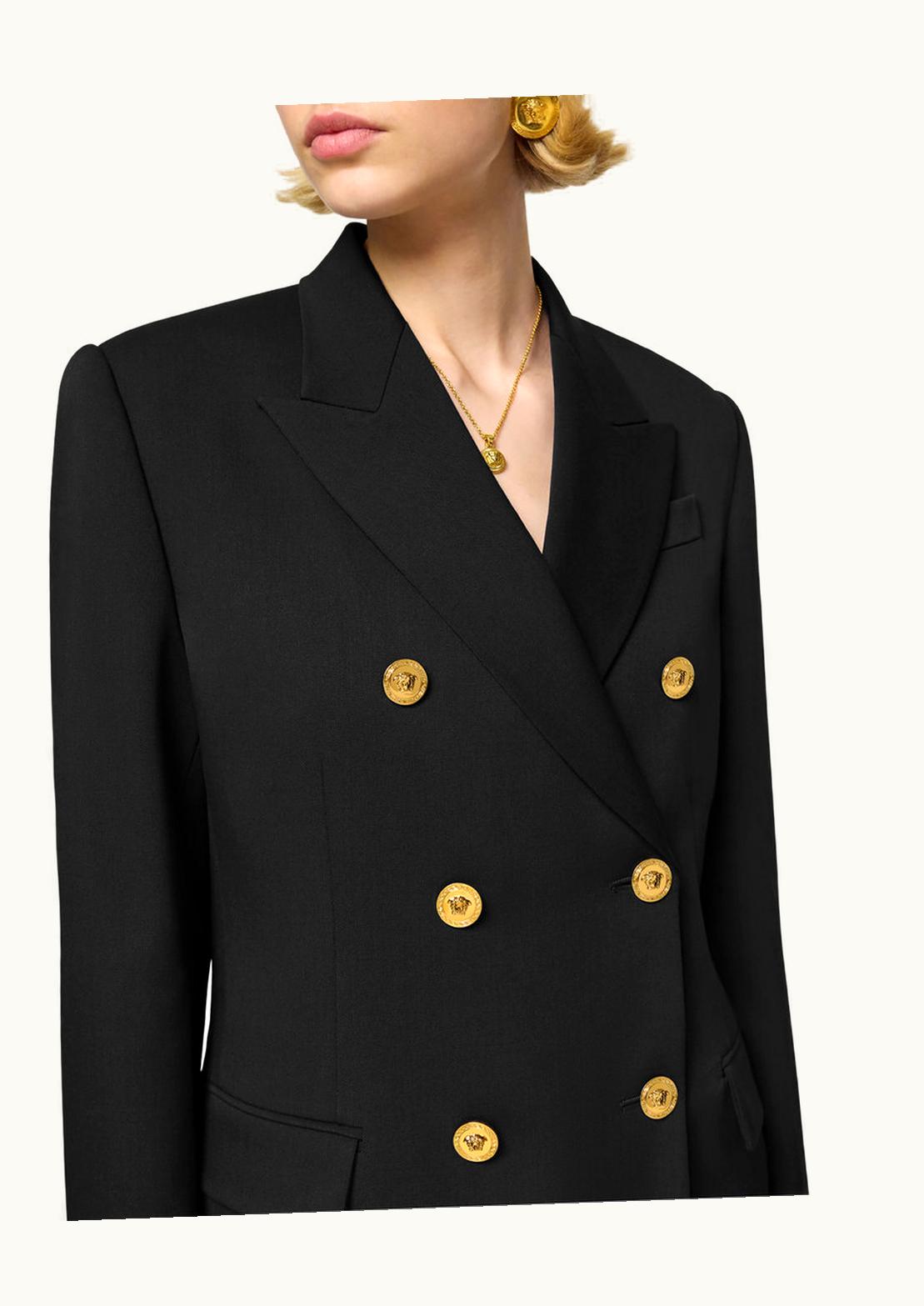 Versace Versace Slim Masculine Double-Breasted Blazer Black