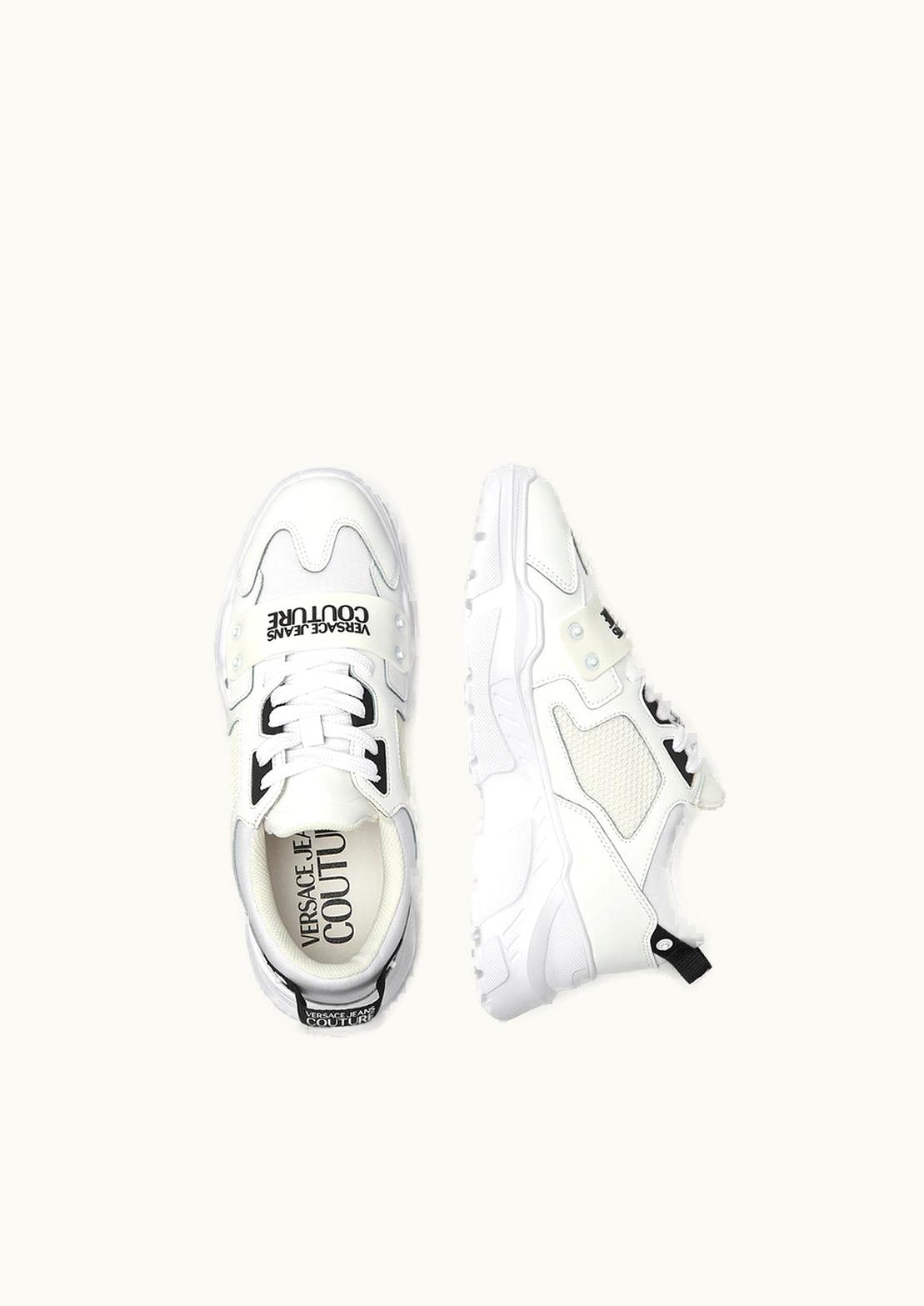 Versace Versace Speedtrack Logo Leather Mesh Trainers White