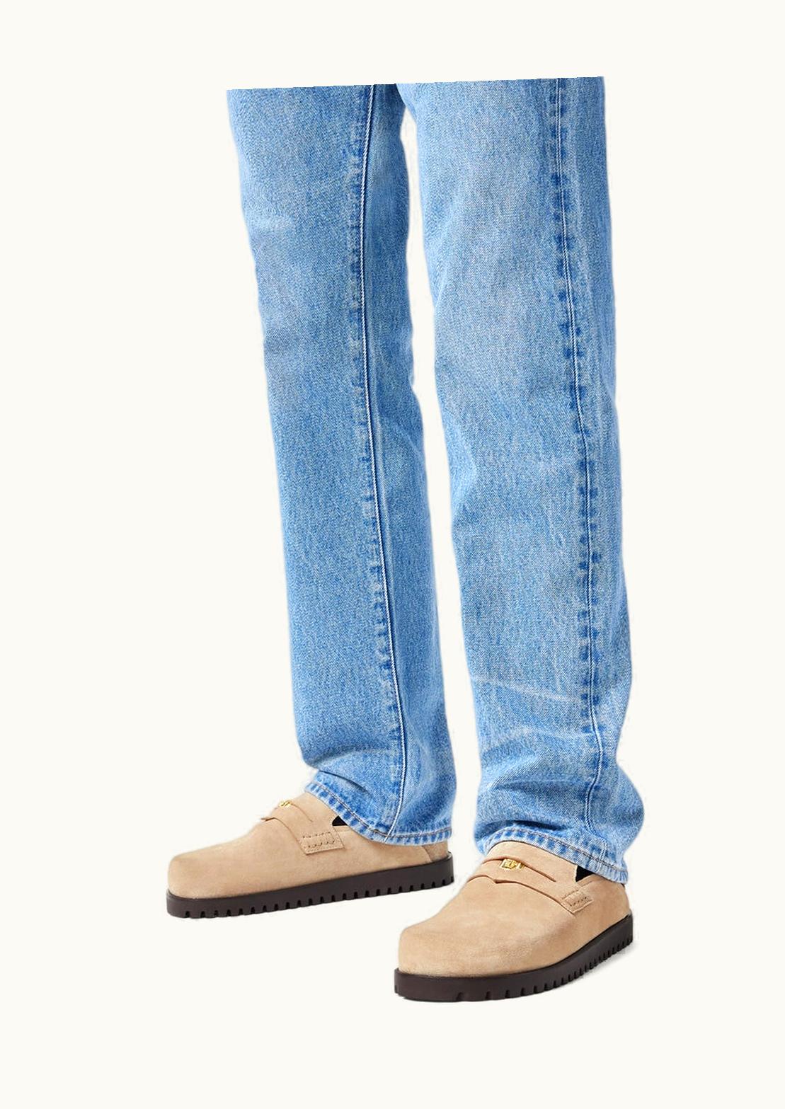 Versace Versace Suede Medusa Mules Beige