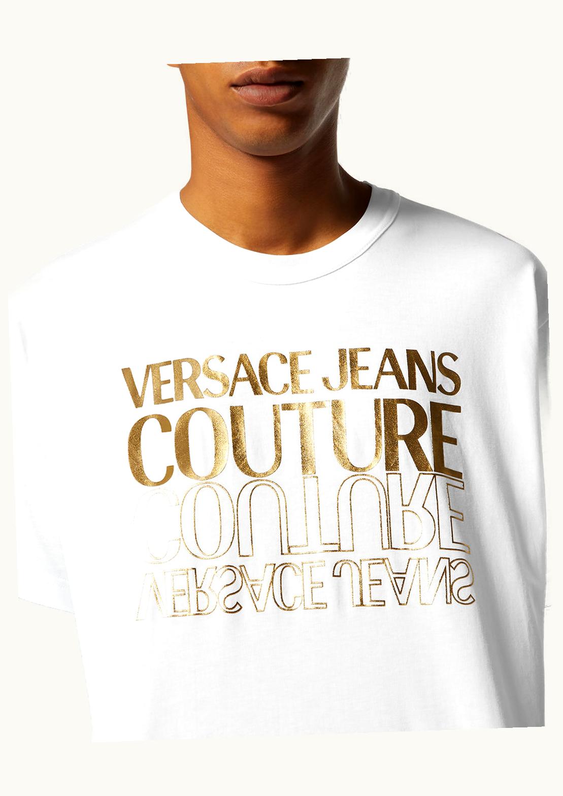 Versace Versace Upside Down Logo T-Shirt White, Print