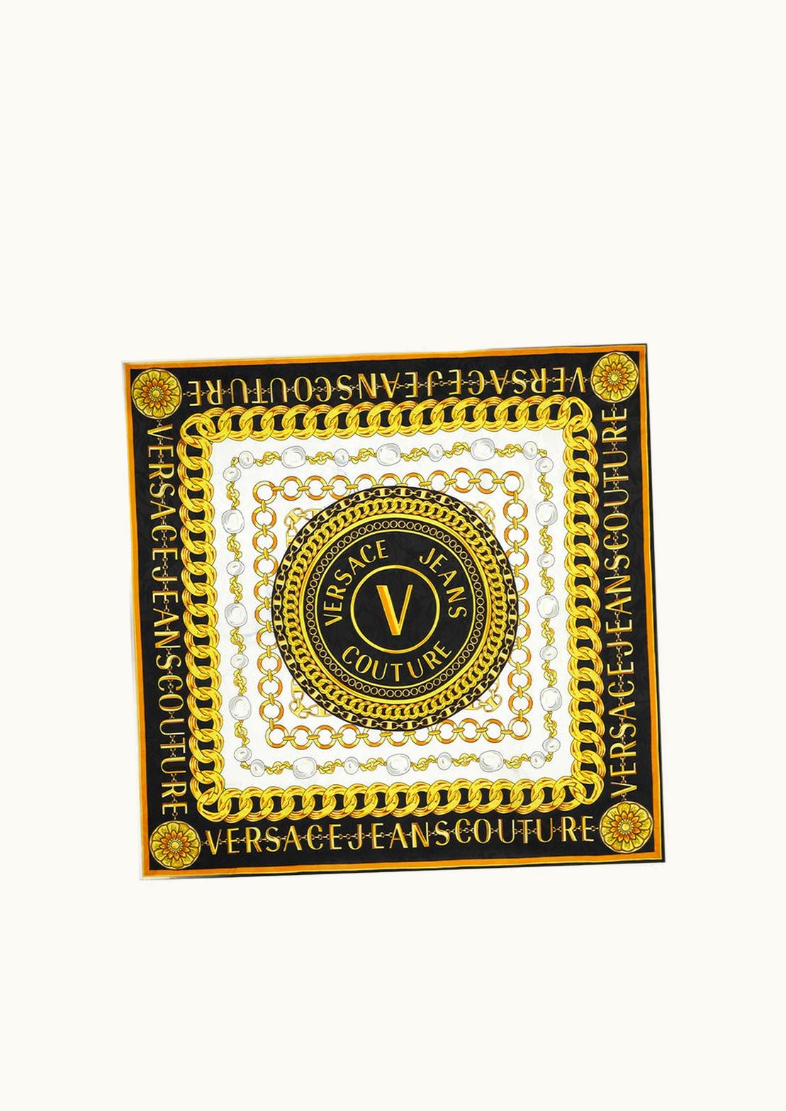 Versace Versace V-Emblem Chain Large Silk Foulard Print