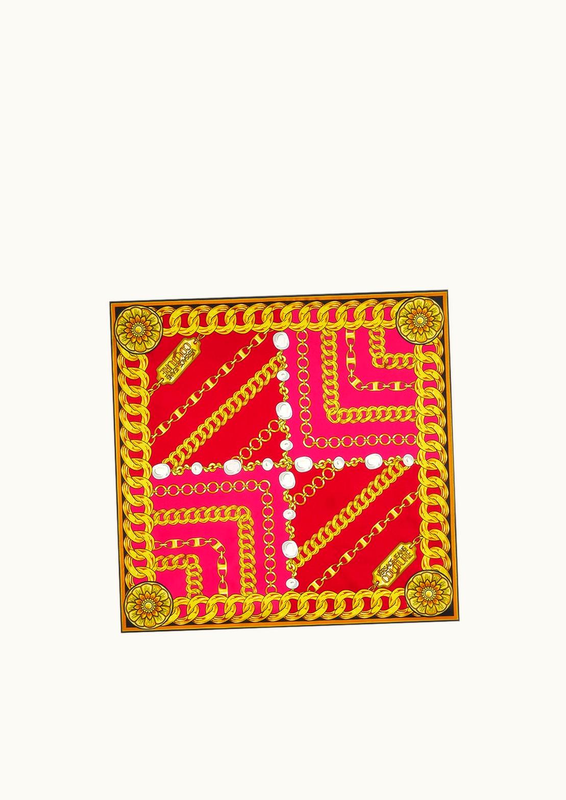 Versace Versace V-Emblem Chain Silk Foulard Print