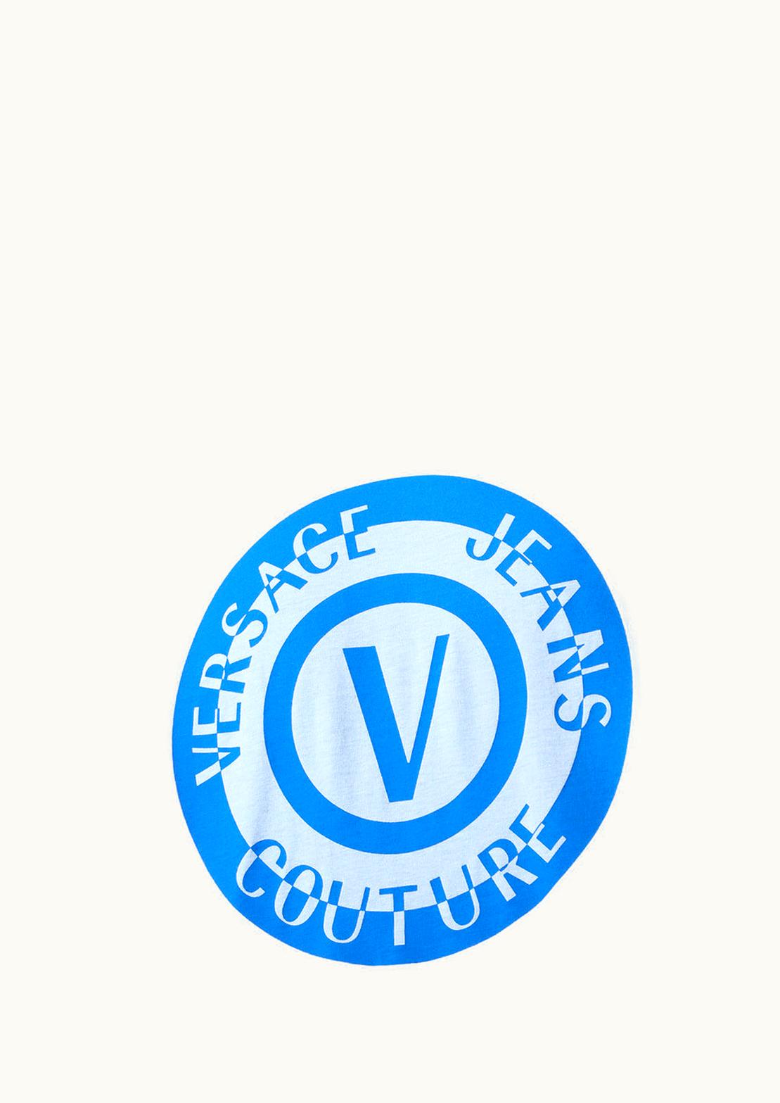 Versace Versace V-Emblem Logo T-Shirt Blue, Print