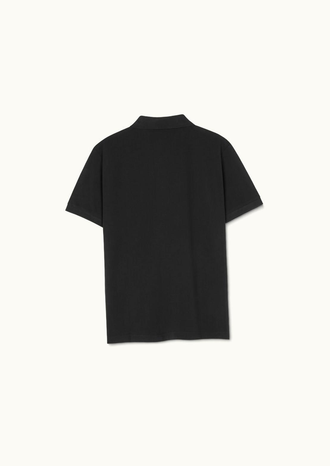 Versace Versace V-Emblem Short-Sleeved Zip Polo Shirt Black, Print