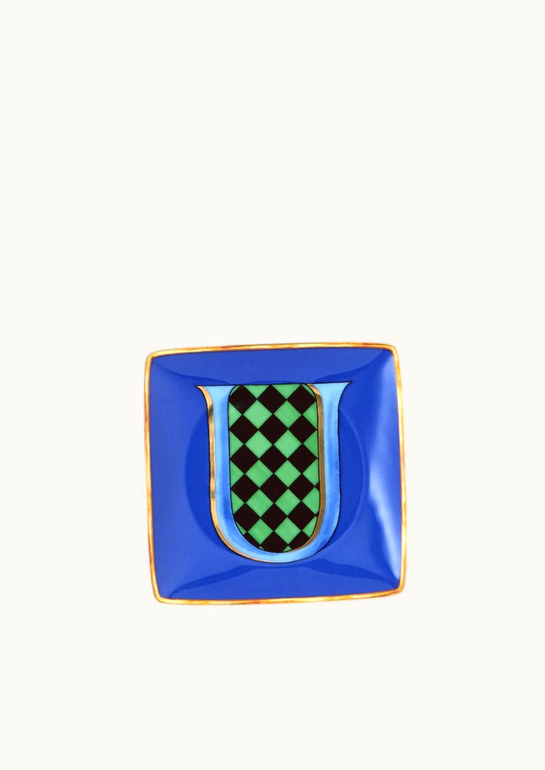 Versace Versace Alphabet U Square Plate 12 CM Print