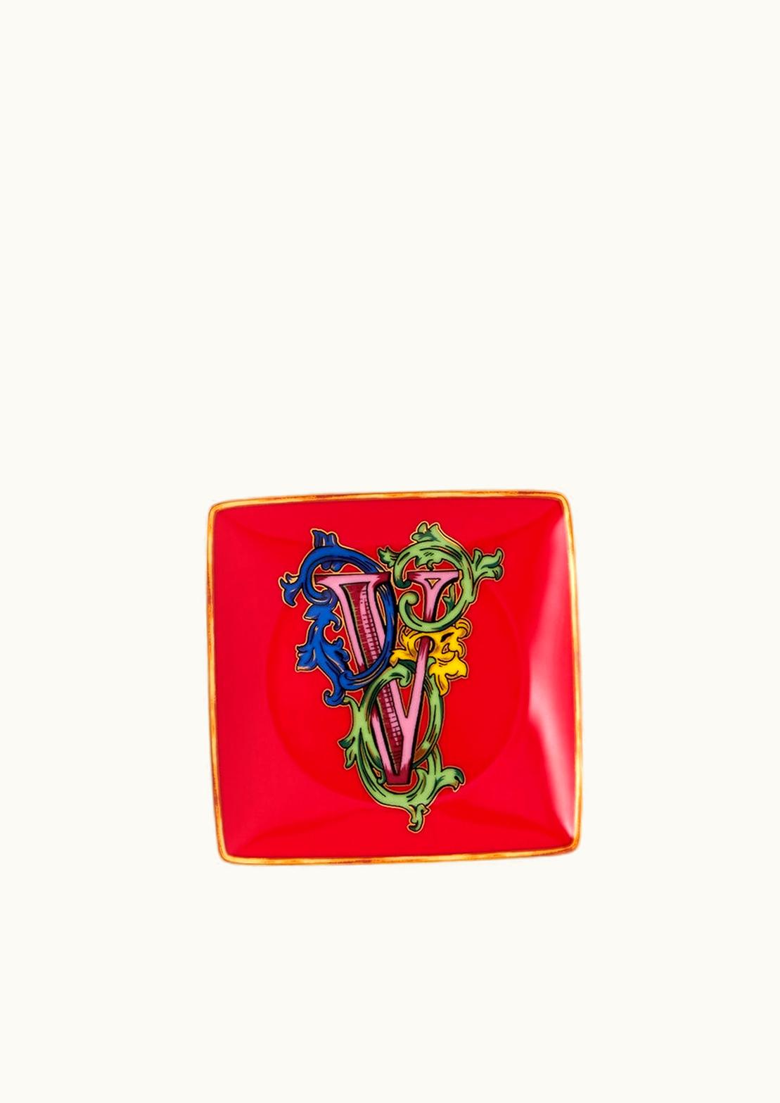 Versace Versace Alphabet V Square Plate 12 CM Print