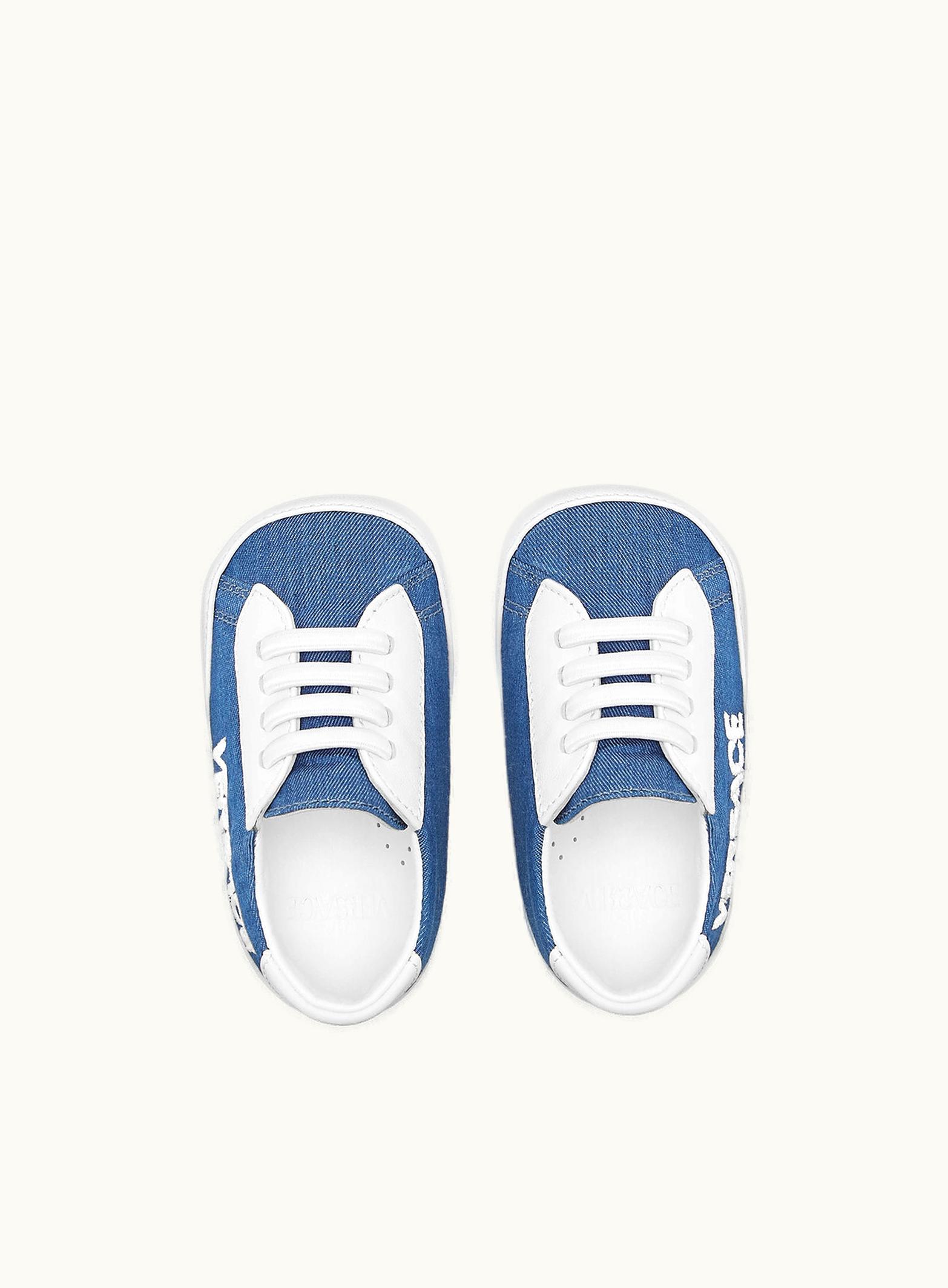Versace Versace Logo Denim Baby Trainers Blue